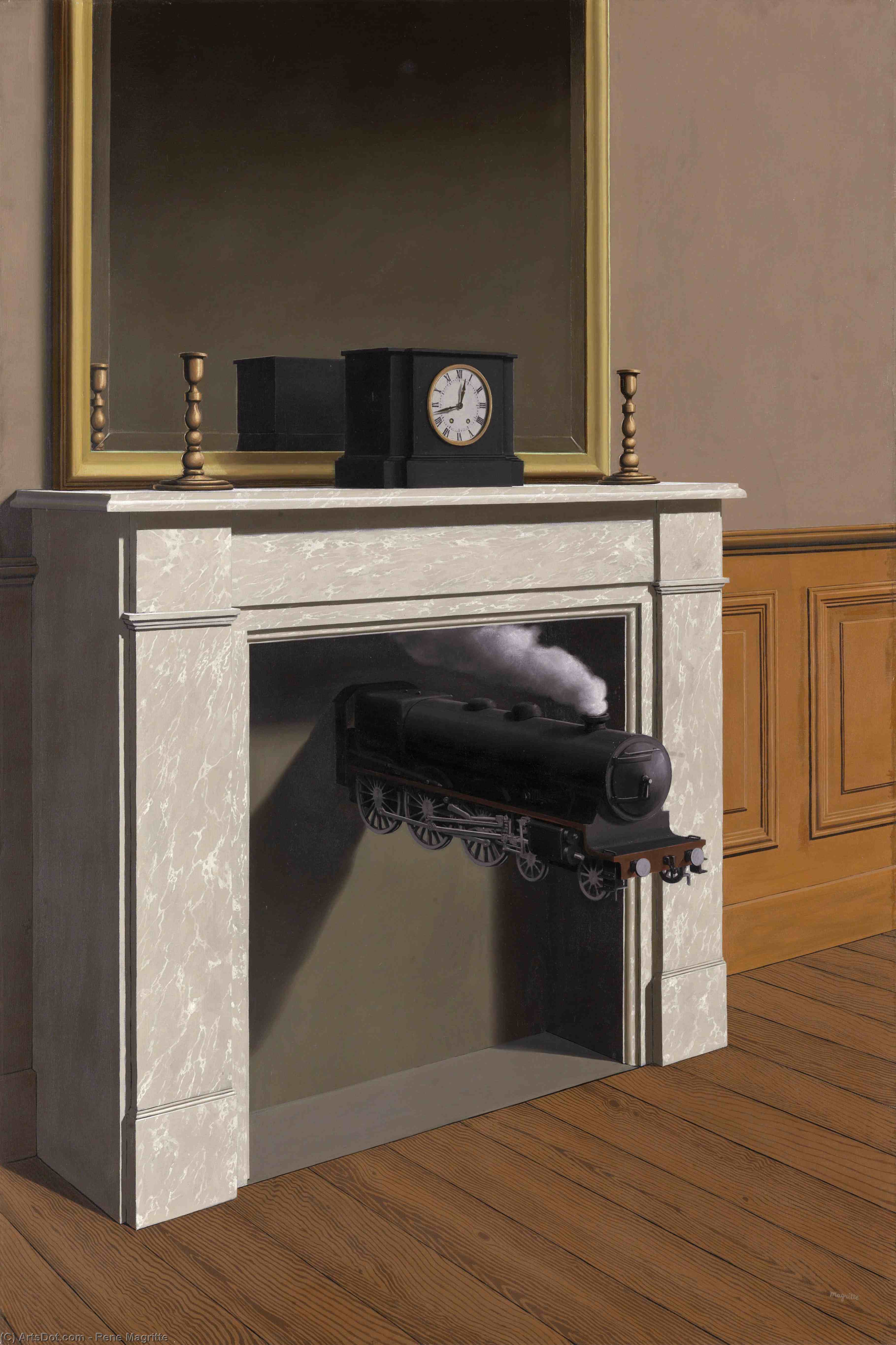 Wikioo.org - The Encyclopedia of Fine Arts - Painting, Artwork by Rene Magritte - Time transfixed