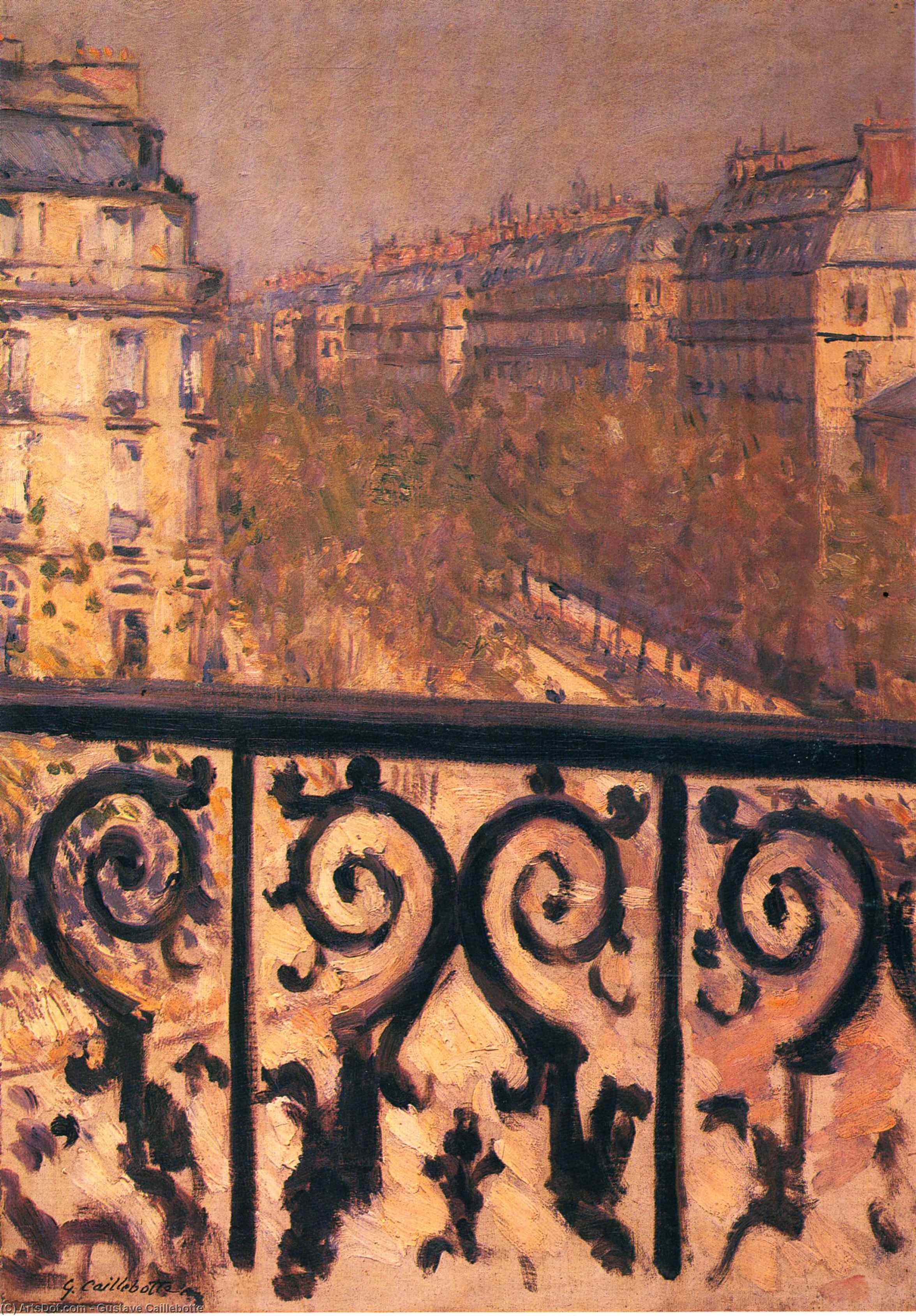 WikiOO.org - Енциклопедія образотворчого мистецтва - Живопис, Картини
 Gustave Caillebotte - A Balcony in Paris