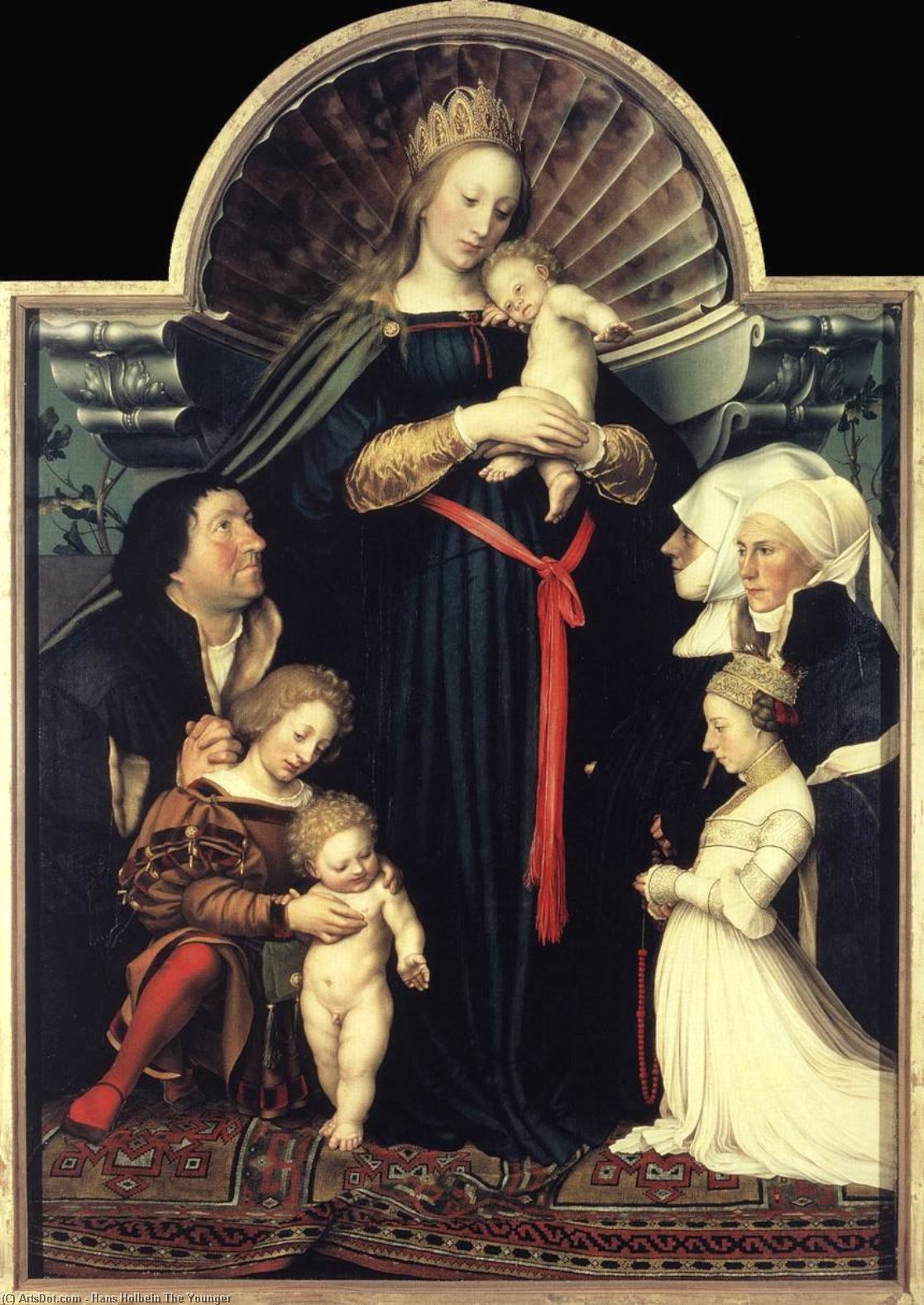 Wikioo.org - The Encyclopedia of Fine Arts - Painting, Artwork by Hans Holbein The Younger - Darmstadt Madonna