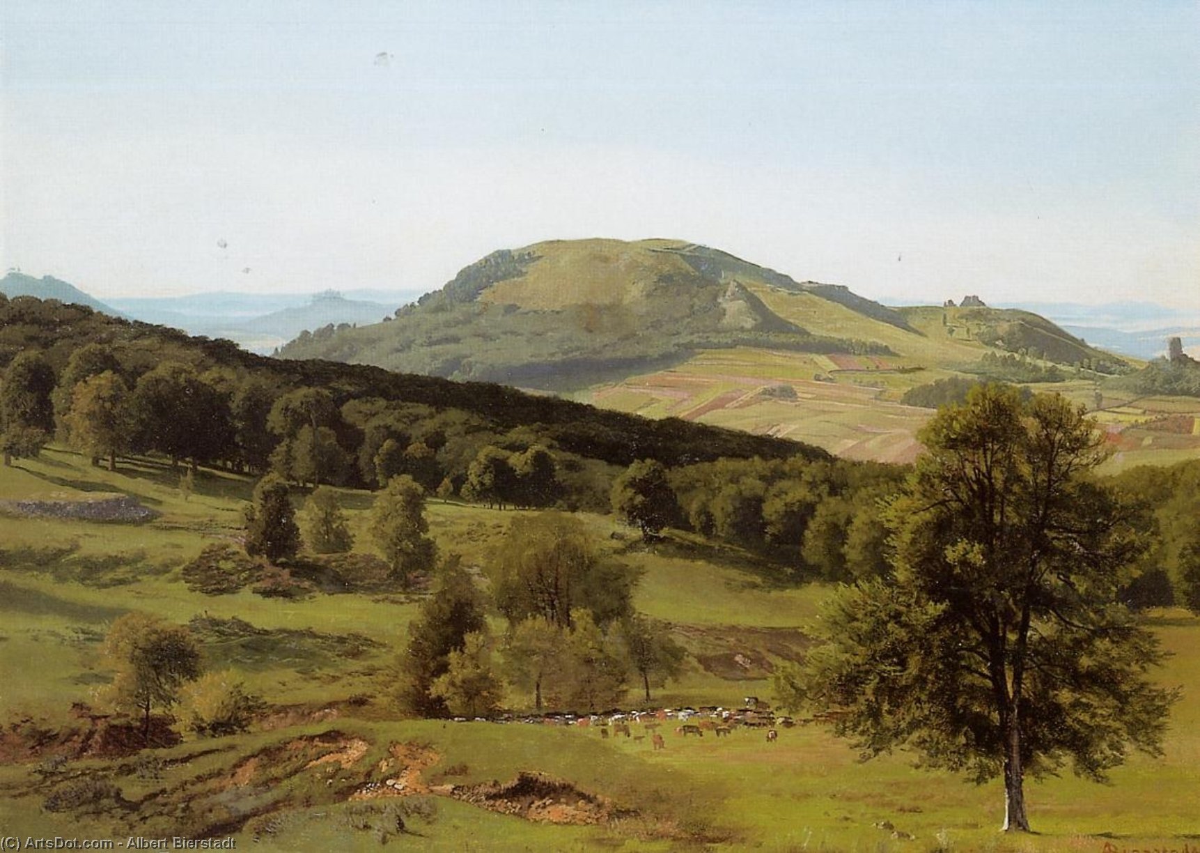 Холмы картины. Albert Bierstadt. Пейзаж 19 века.