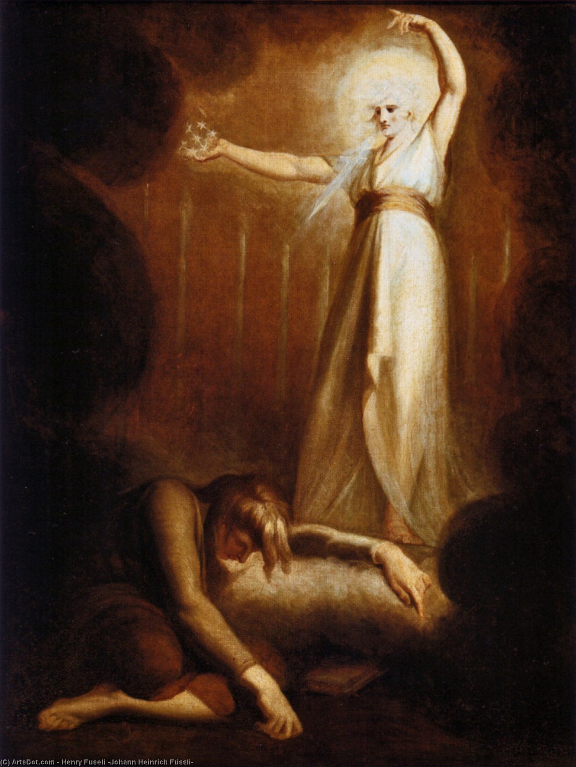 Wikioo.org - The Encyclopedia of Fine Arts - Painting, Artwork by Henry Fuseli (Johann Heinrich Füssli) - St John's Vision of the Seven Candlesticks