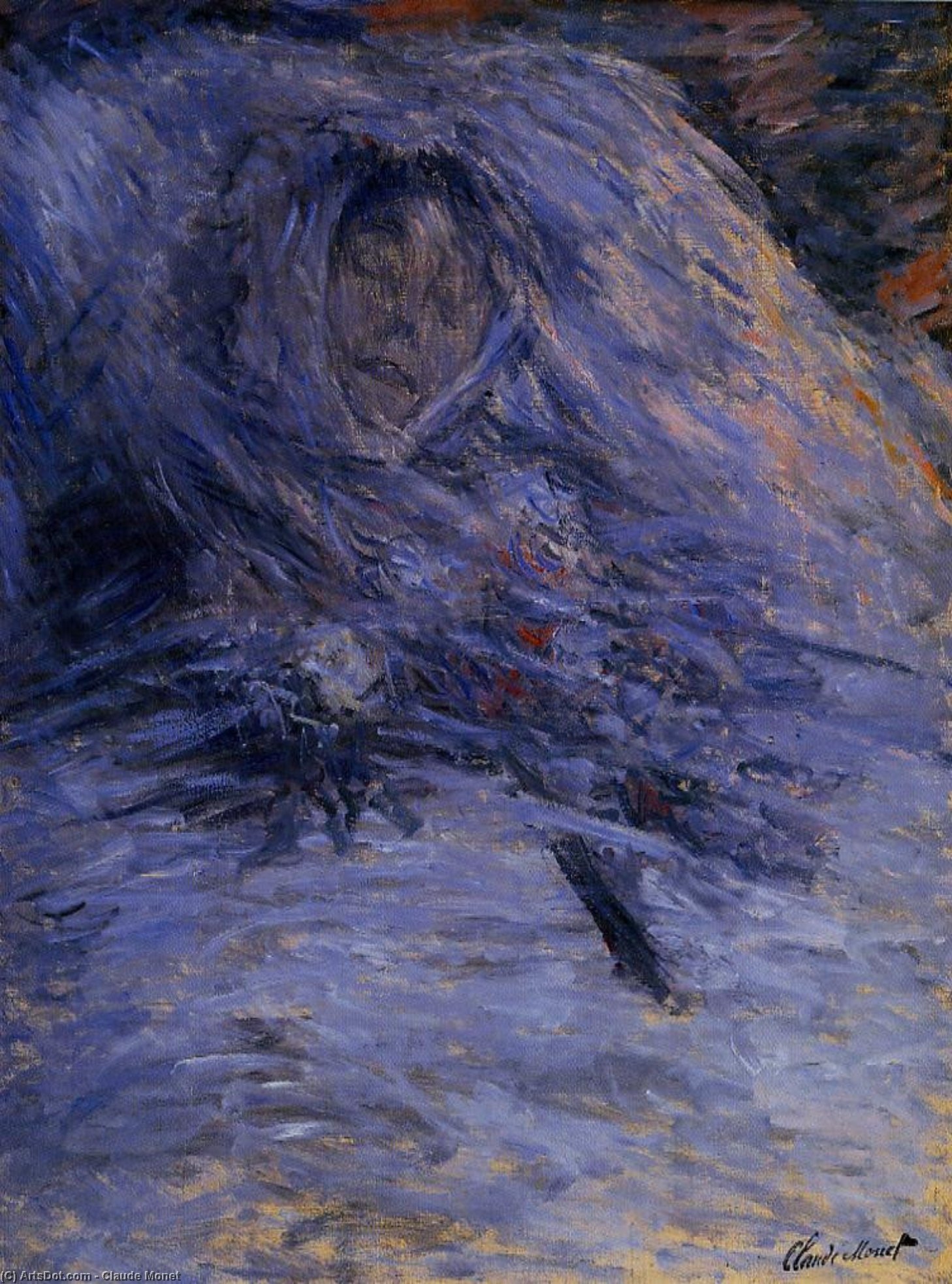 Wikioo.org - The Encyclopedia of Fine Arts - Painting, Artwork by Claude Monet - Camille Monet on Her Deathbed