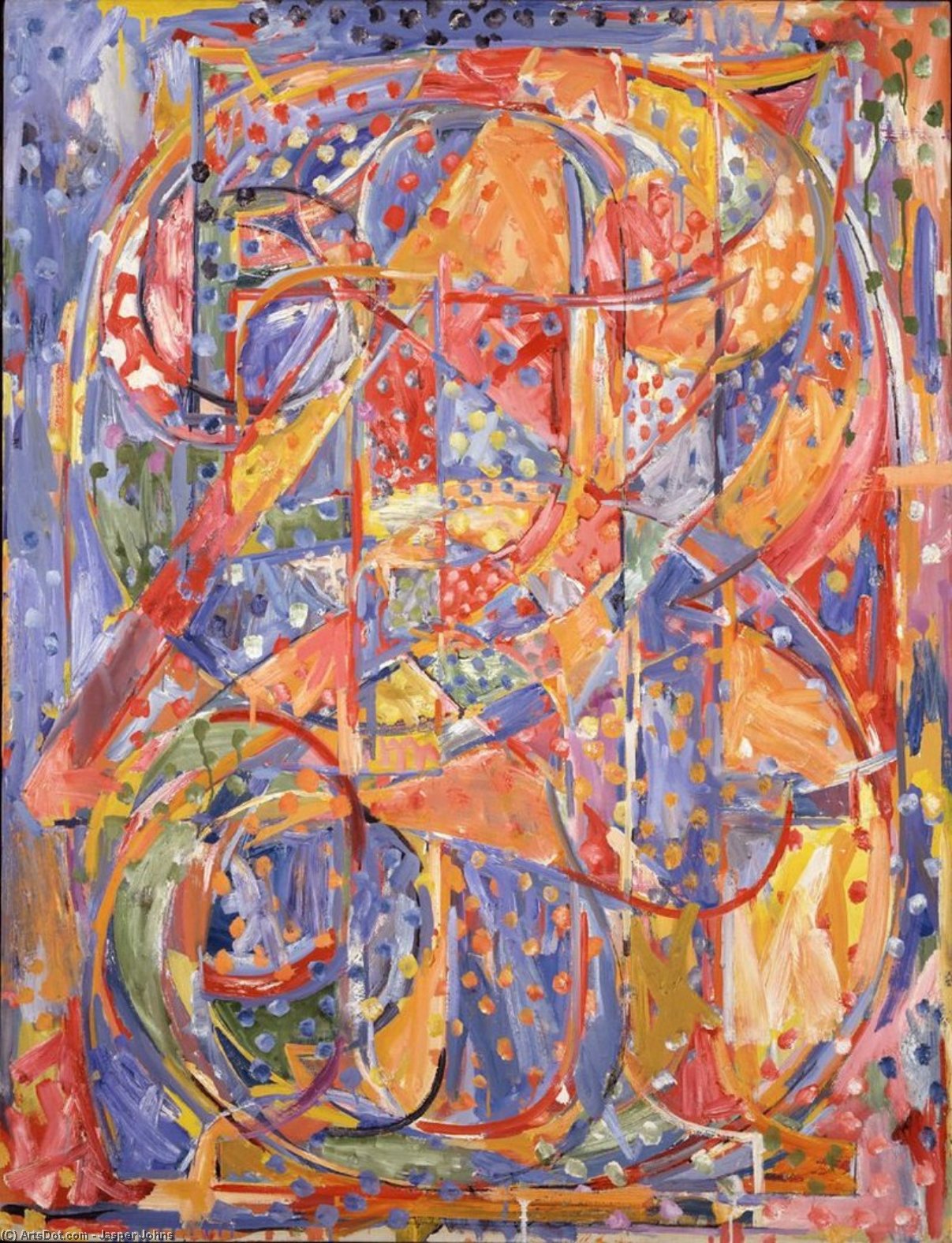 Wikoo.org - موسوعة الفنون الجميلة - اللوحة، العمل الفني Jasper Johns - 0 through 9
