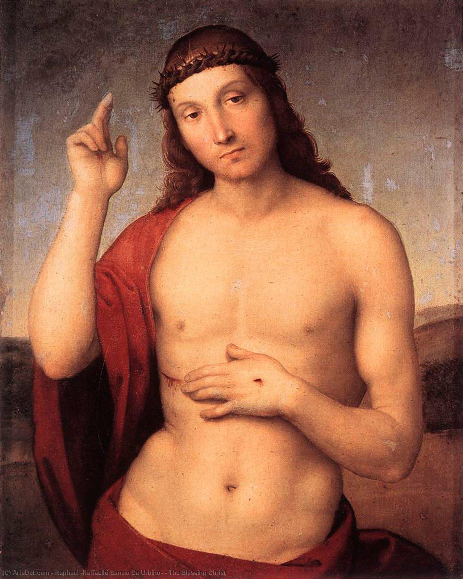 WikiOO.org - Enciclopédia das Belas Artes - Pintura, Arte por Raphael (Raffaello Sanzio Da Urbino) - The Blessing Christ
