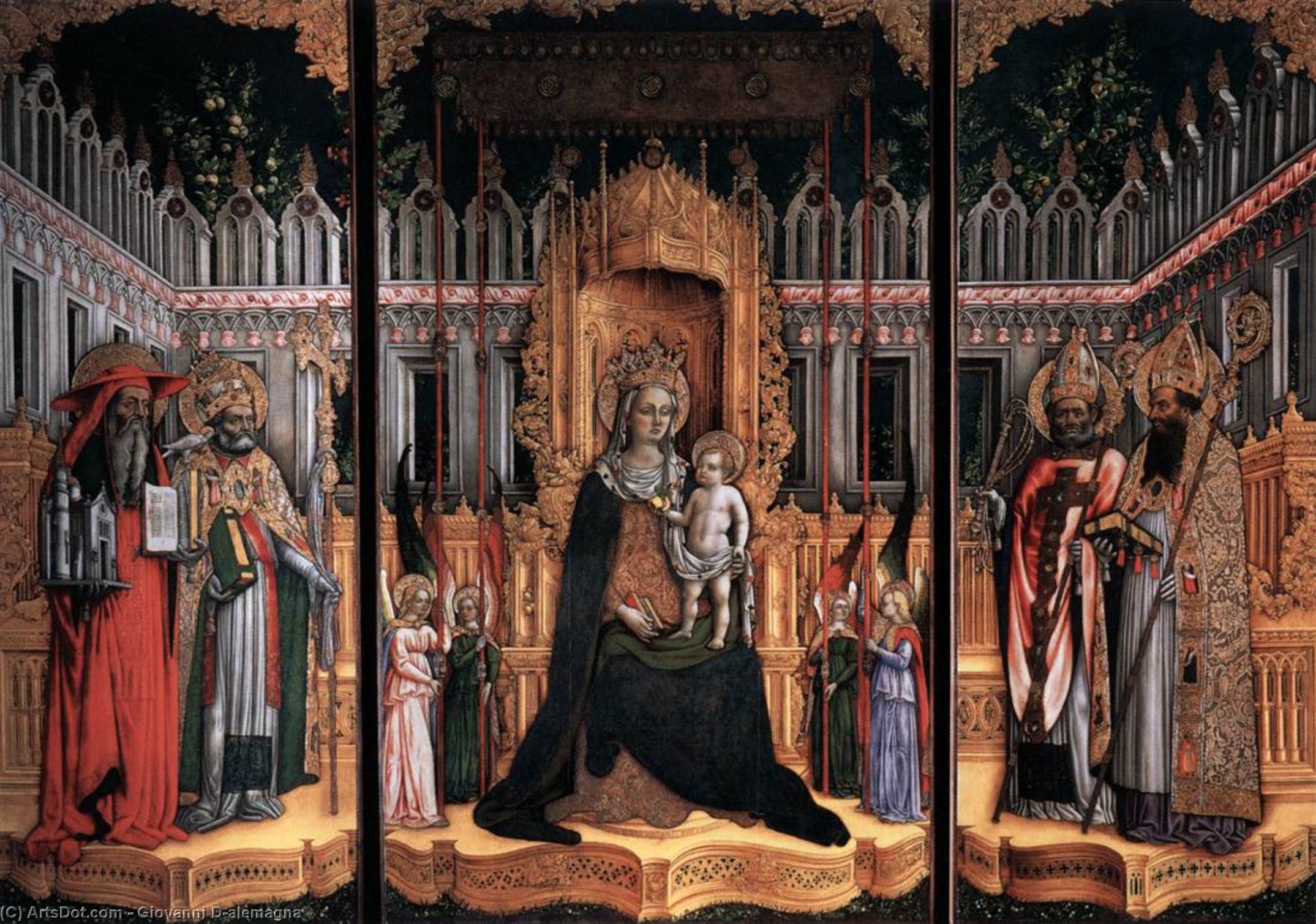 Wikioo.org - The Encyclopedia of Fine Arts - Painting, Artwork by Giovanni D'alemagna - Triptych