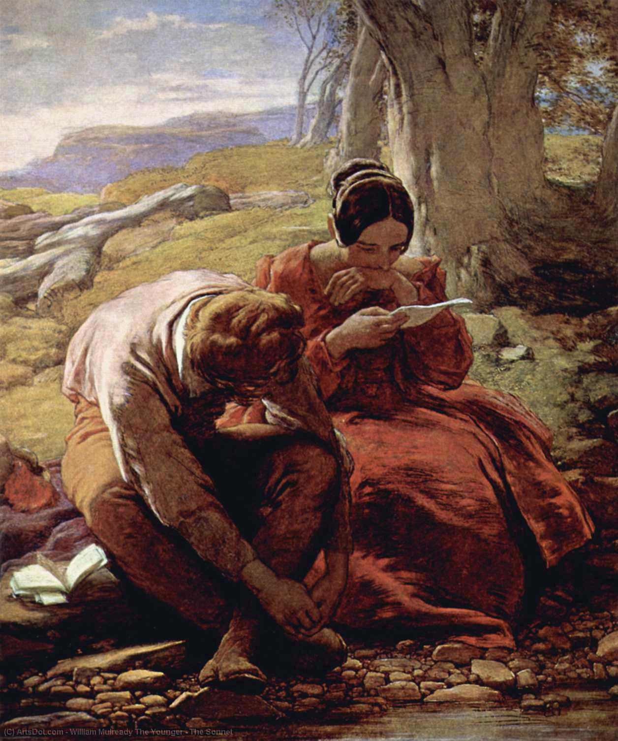 Wikioo.org - The Encyclopedia of Fine Arts - Painting, Artwork by William Mulready The Younger - The Sonnet