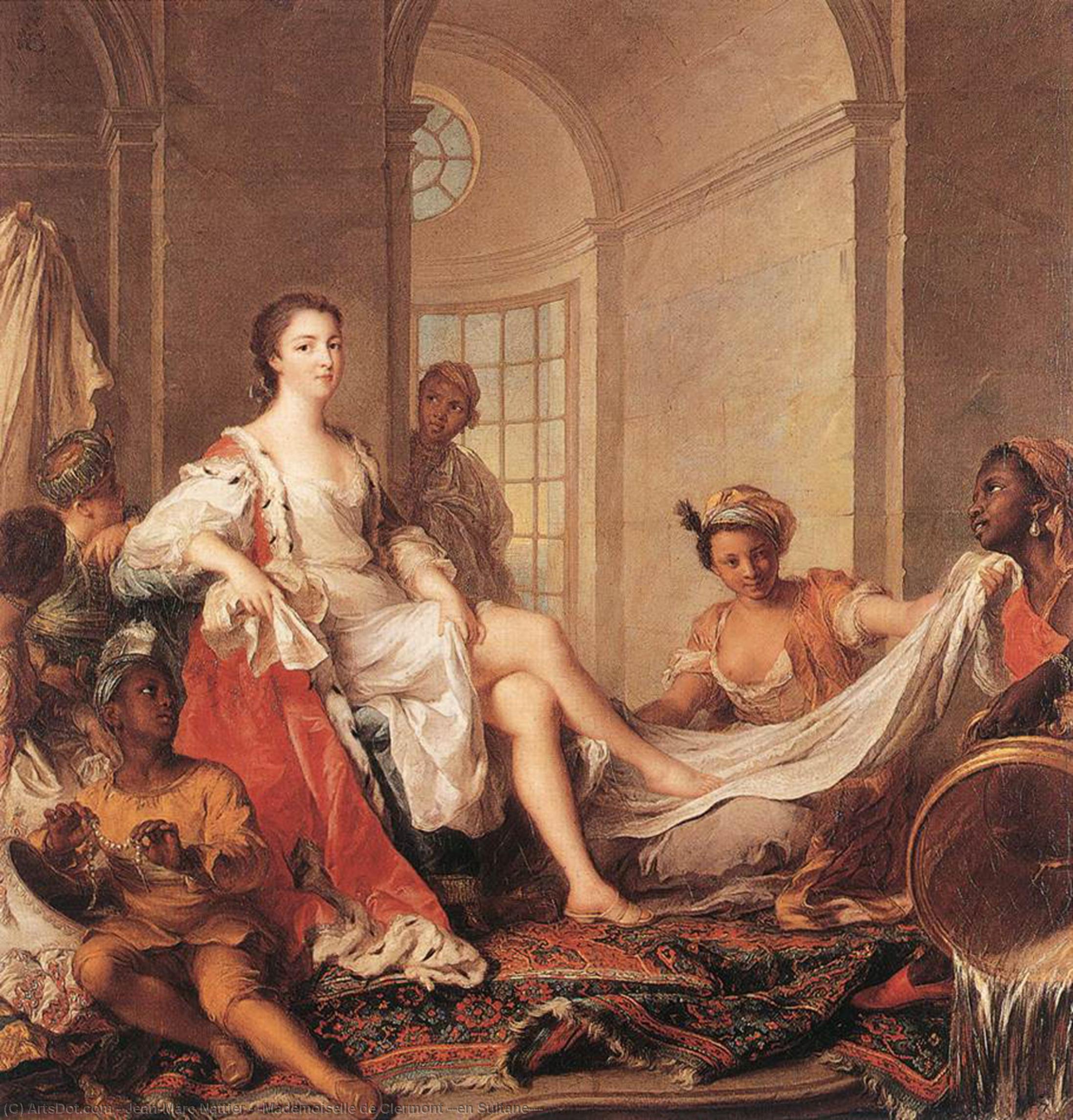 Wikioo.org - The Encyclopedia of Fine Arts - Painting, Artwork by Jean-Marc Nattier - 'Mademoiselle de Clermont ''en Sultane'''