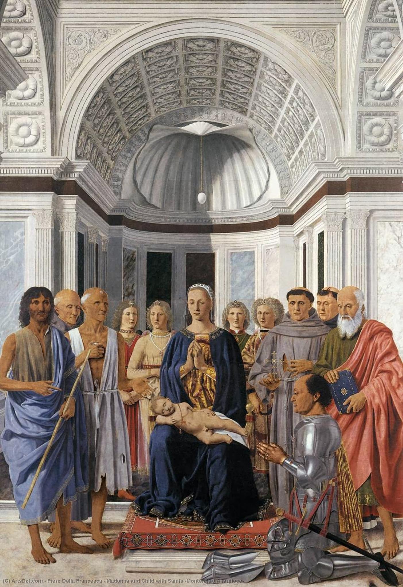 Wikioo.org - The Encyclopedia of Fine Arts - Painting, Artwork by Piero Della Francesca - Madonna and Child with Saints (Montefeltro Altarpiece)