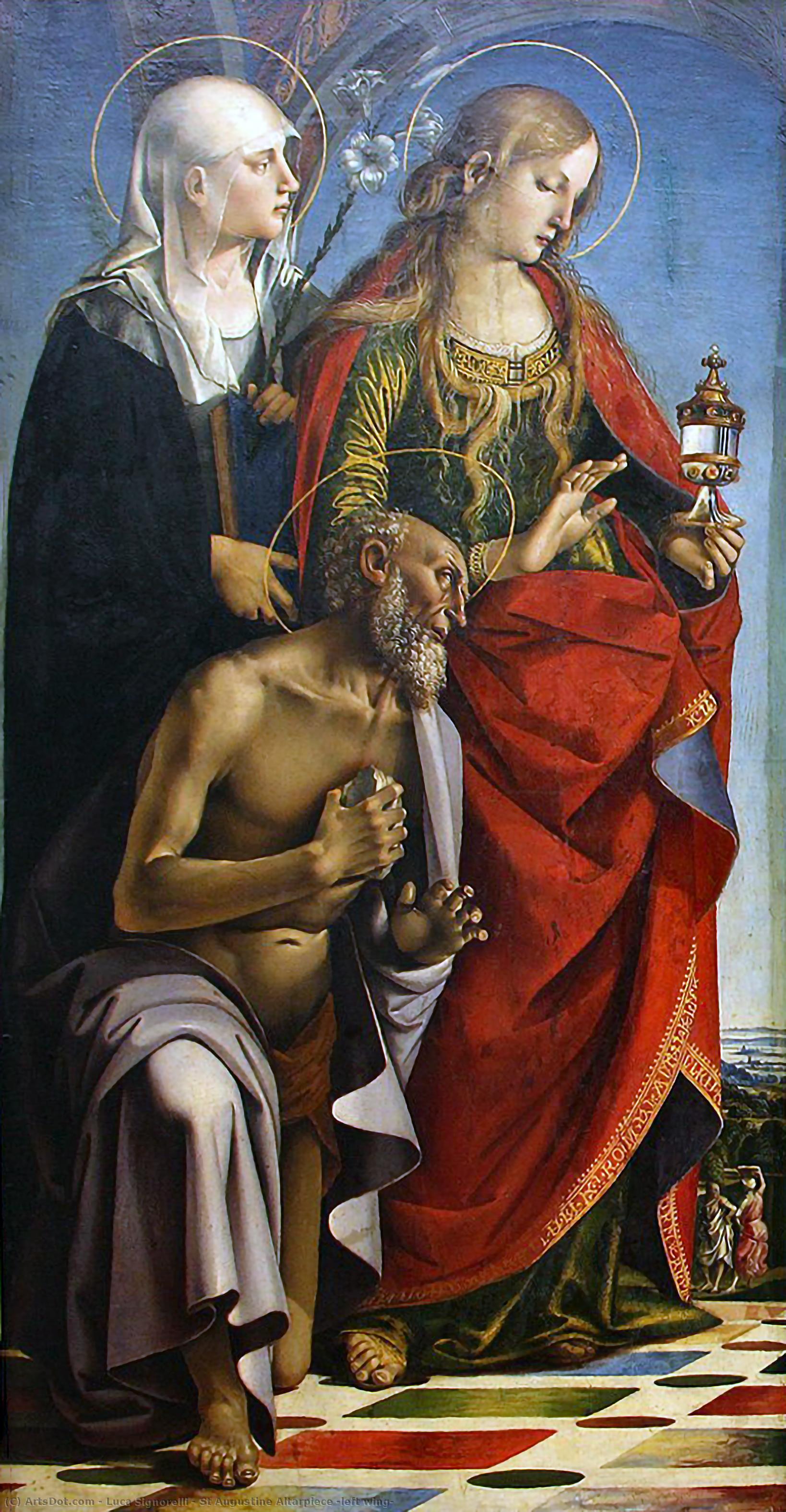 Wikioo.org - The Encyclopedia of Fine Arts - Painting, Artwork by Luca Signorelli - St Augustine Altarpiece (left wing)