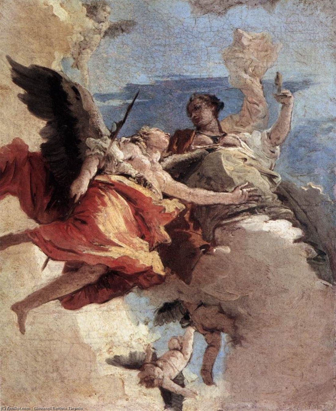 Wikioo.org - The Encyclopedia of Fine Arts - Painting, Artwork by Giovanni Battista Tiepolo - Allegory of Strength and Wisdom