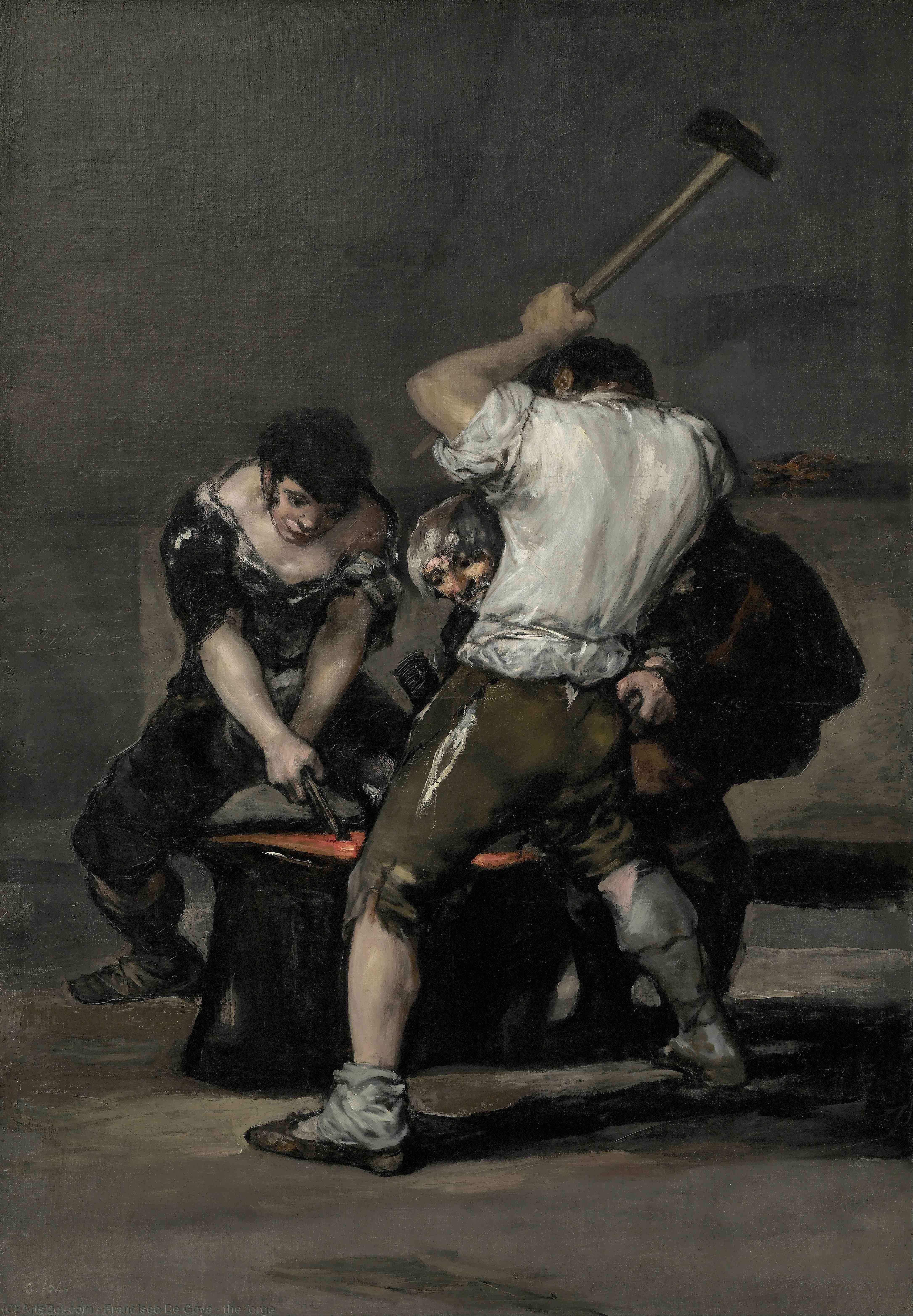 Wikioo.org - The Encyclopedia of Fine Arts - Painting, Artwork by Francisco De Goya - the forge
