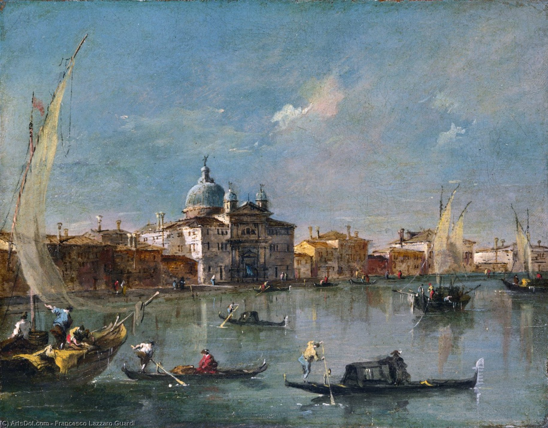 Wikioo.org - The Encyclopedia of Fine Arts - Painting, Artwork by Francesco Lazzaro Guardi - The Giudecca with the Zitelle
