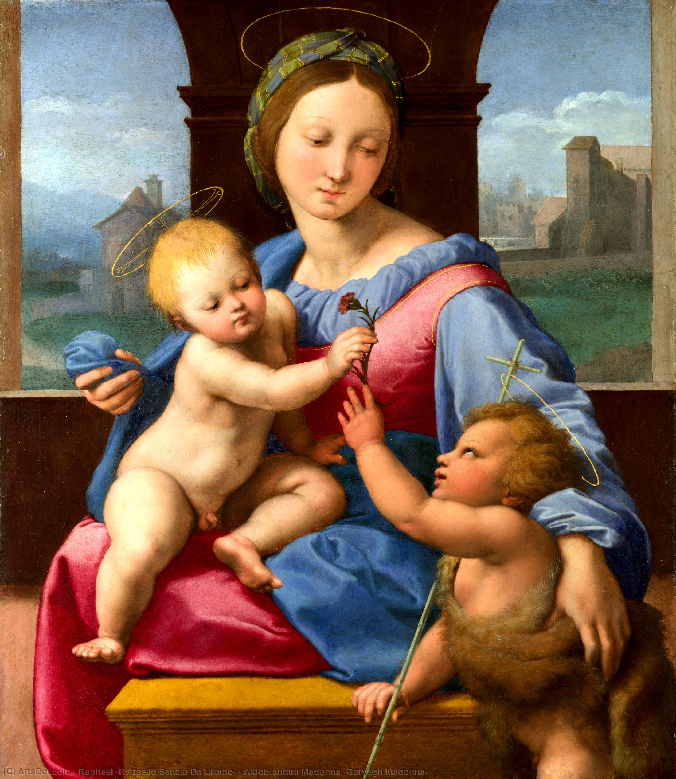 WikiOO.org - Enciclopédia das Belas Artes - Pintura, Arte por Raphael (Raffaello Sanzio Da Urbino) - Aldobrandini Madonna (Garvagh Madonna)