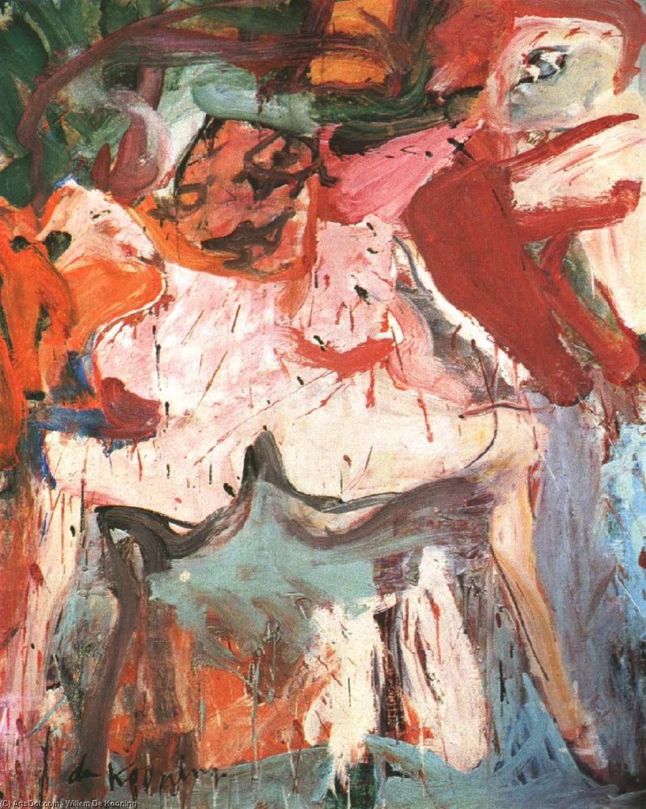 Wikioo.org - The Encyclopedia of Fine Arts - Painting, Artwork by Willem De Kooning - Seated woman 2,1940, private