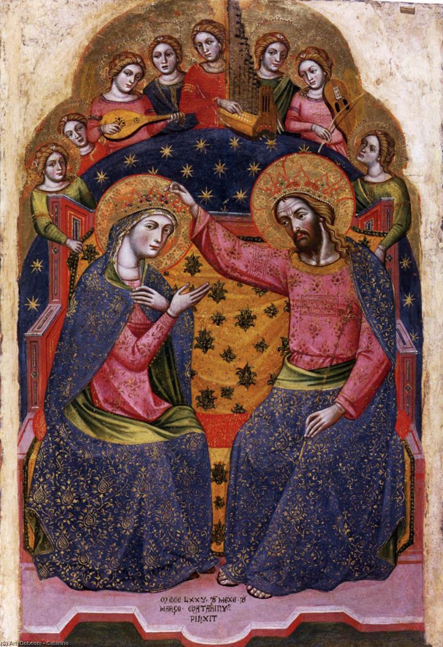 Wikioo.org - The Encyclopedia of Fine Arts - Painting, Artwork by Catarino - Coronation of the Virgin