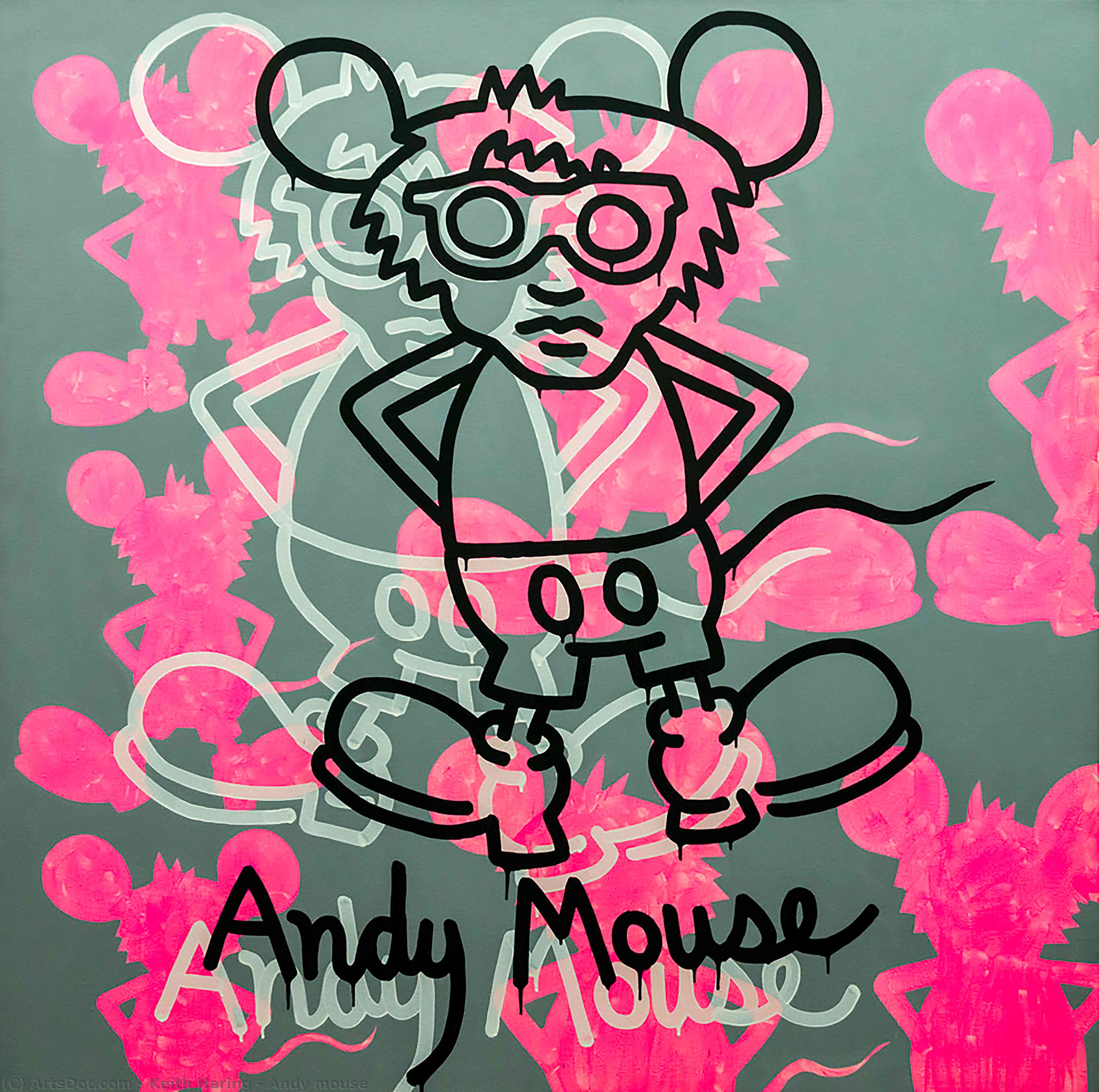 Andy mouse - Keith Haring | Wikioo.org - The Encyclopedia of Fine Arts