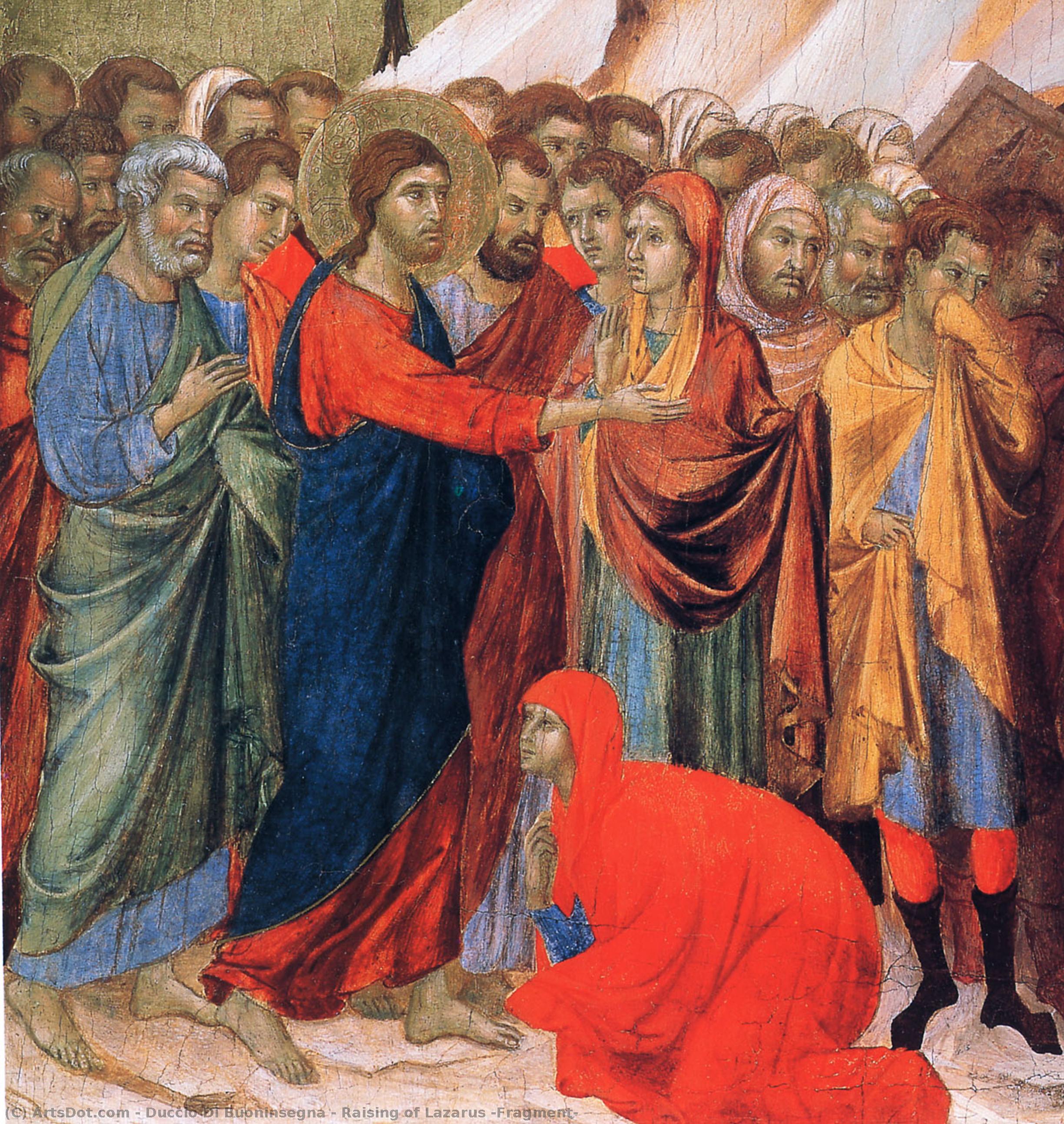  Paintings Reproductions Raising of Lazarus (Fragment), 1311 by Duccio Di Buoninsegna (1255-1319, Italy) | ArtsDot.com