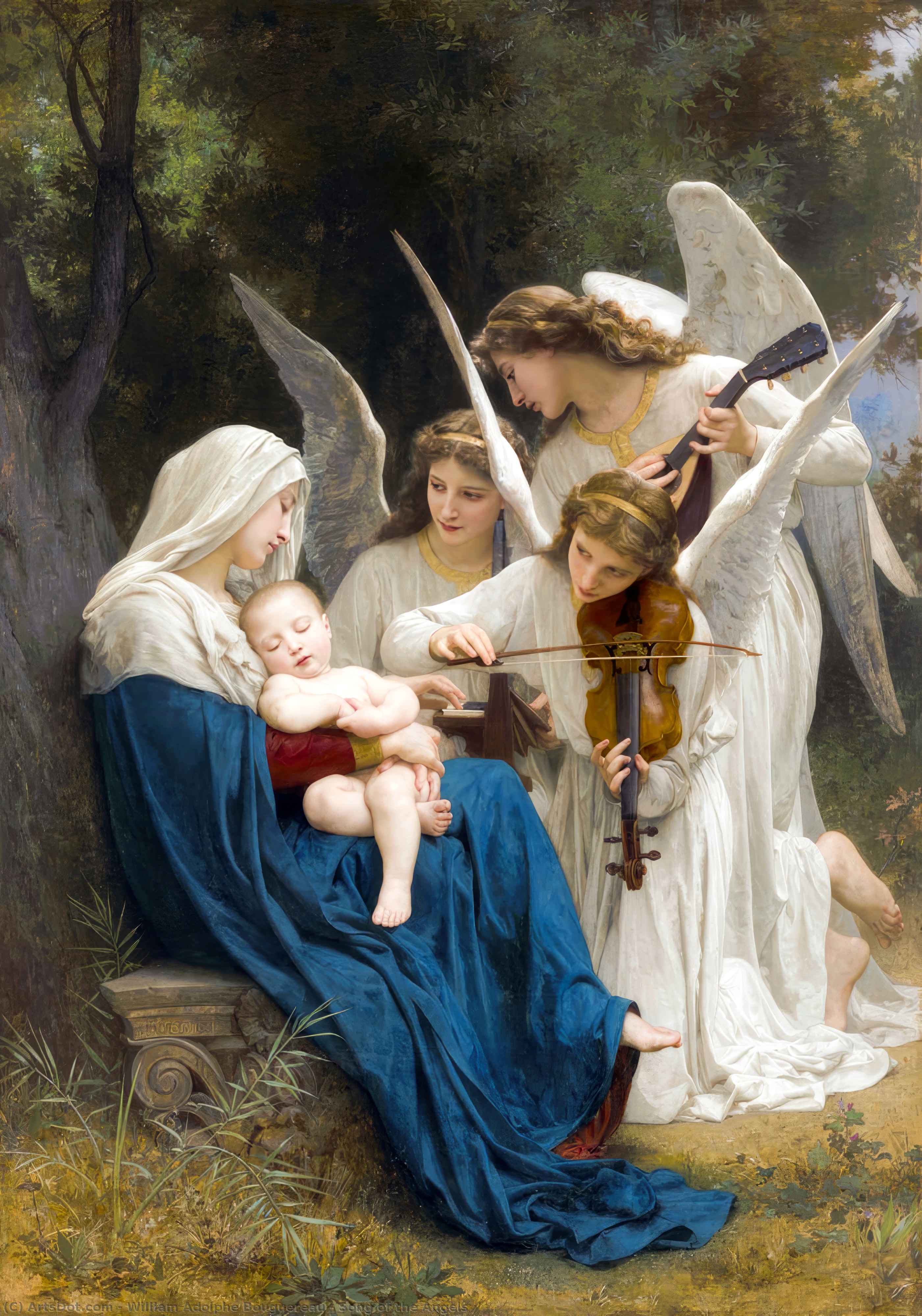 Wikoo.org - موسوعة الفنون الجميلة - اللوحة، العمل الفني William Adolphe Bouguereau - Song of the Angels