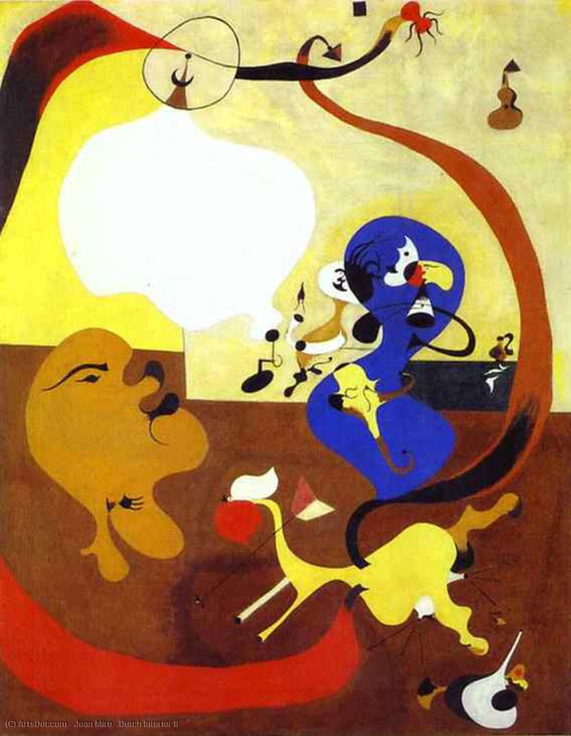 Wikoo.org - موسوعة الفنون الجميلة - اللوحة، العمل الفني Joan Miro - Dutch Interior II