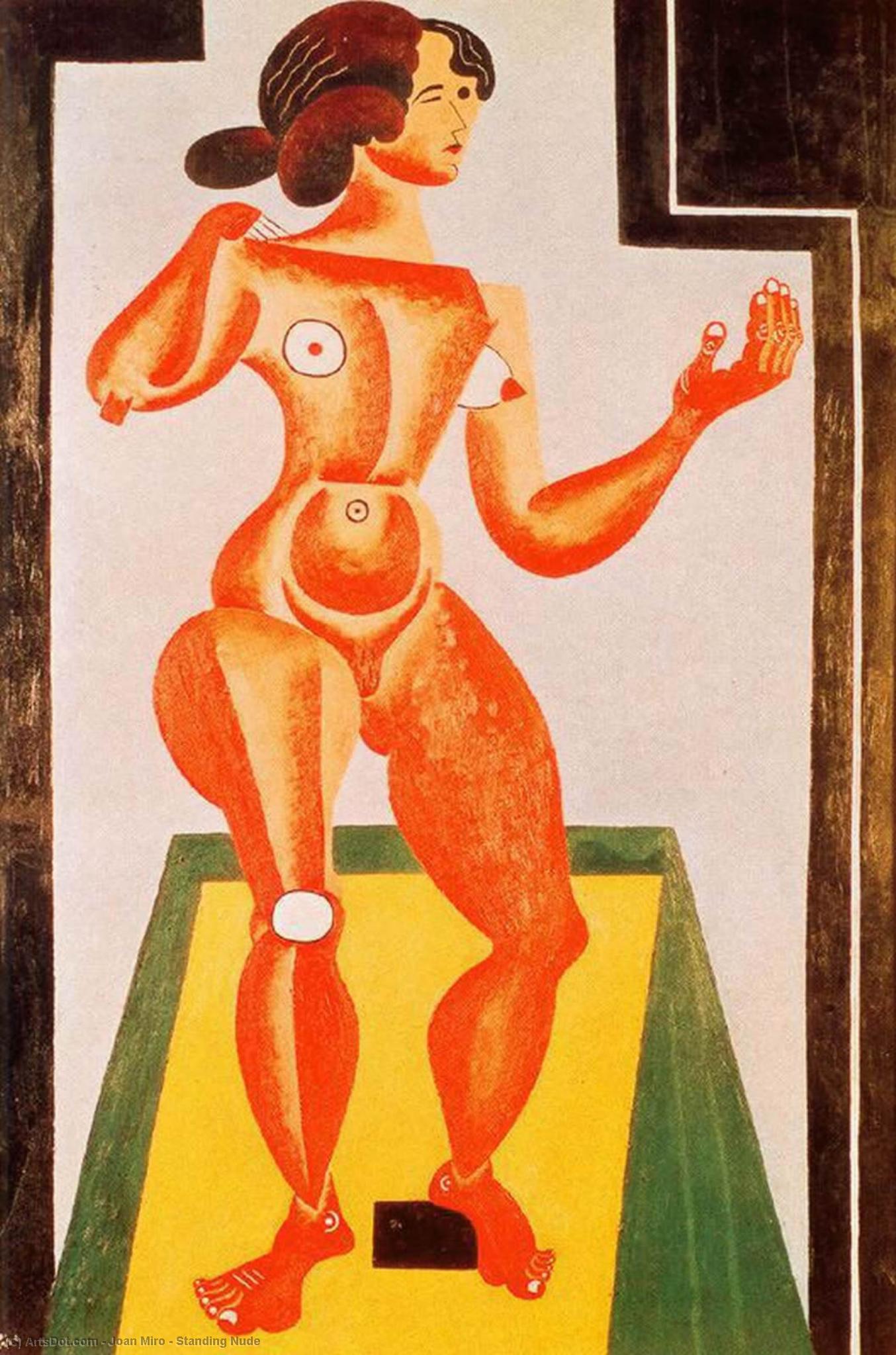 Wikoo.org - موسوعة الفنون الجميلة - اللوحة، العمل الفني Joan Miro - Standing Nude