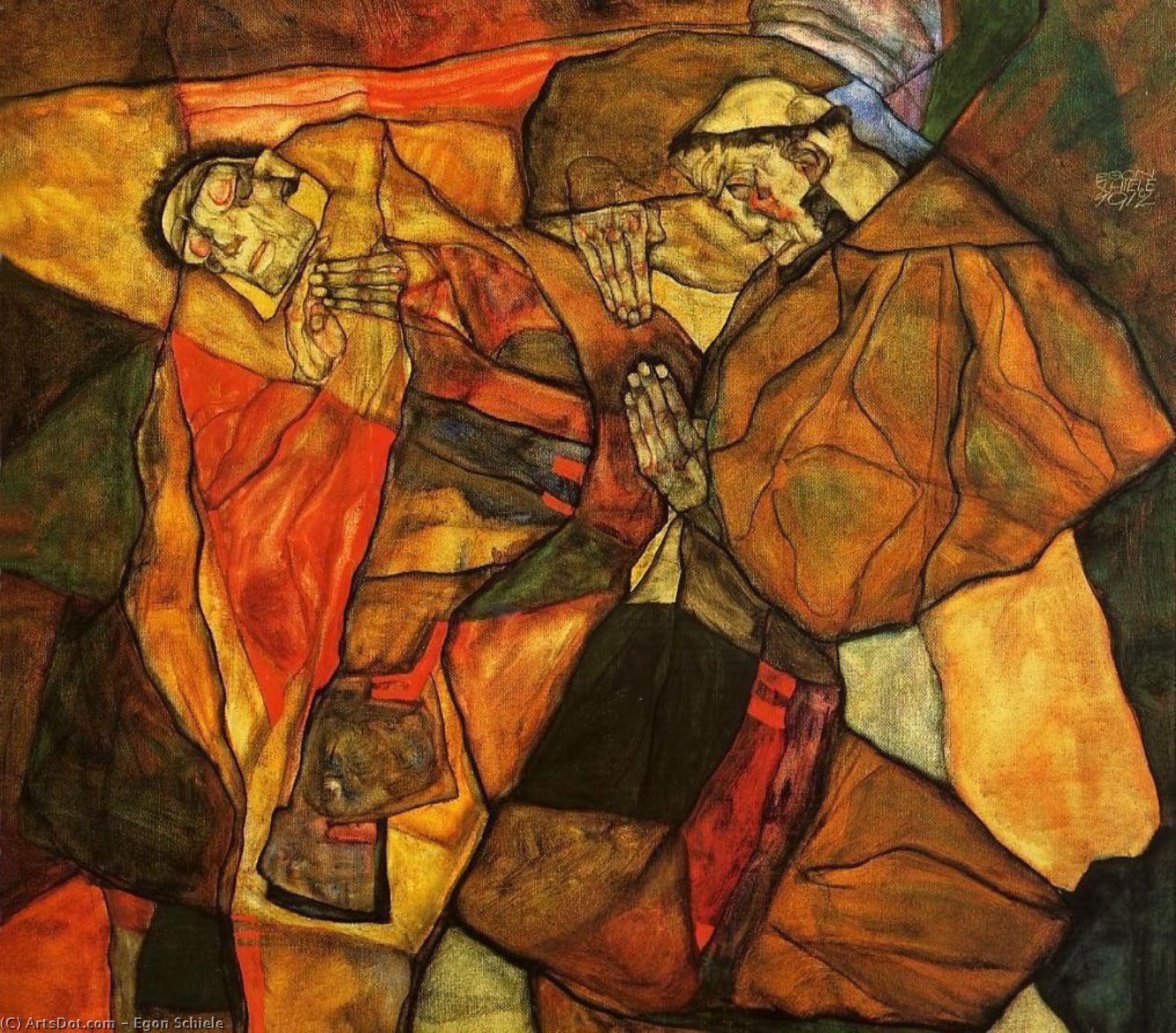 WikiOO.org - دایره المعارف هنرهای زیبا - نقاشی، آثار هنری Egon Schiele - Agony