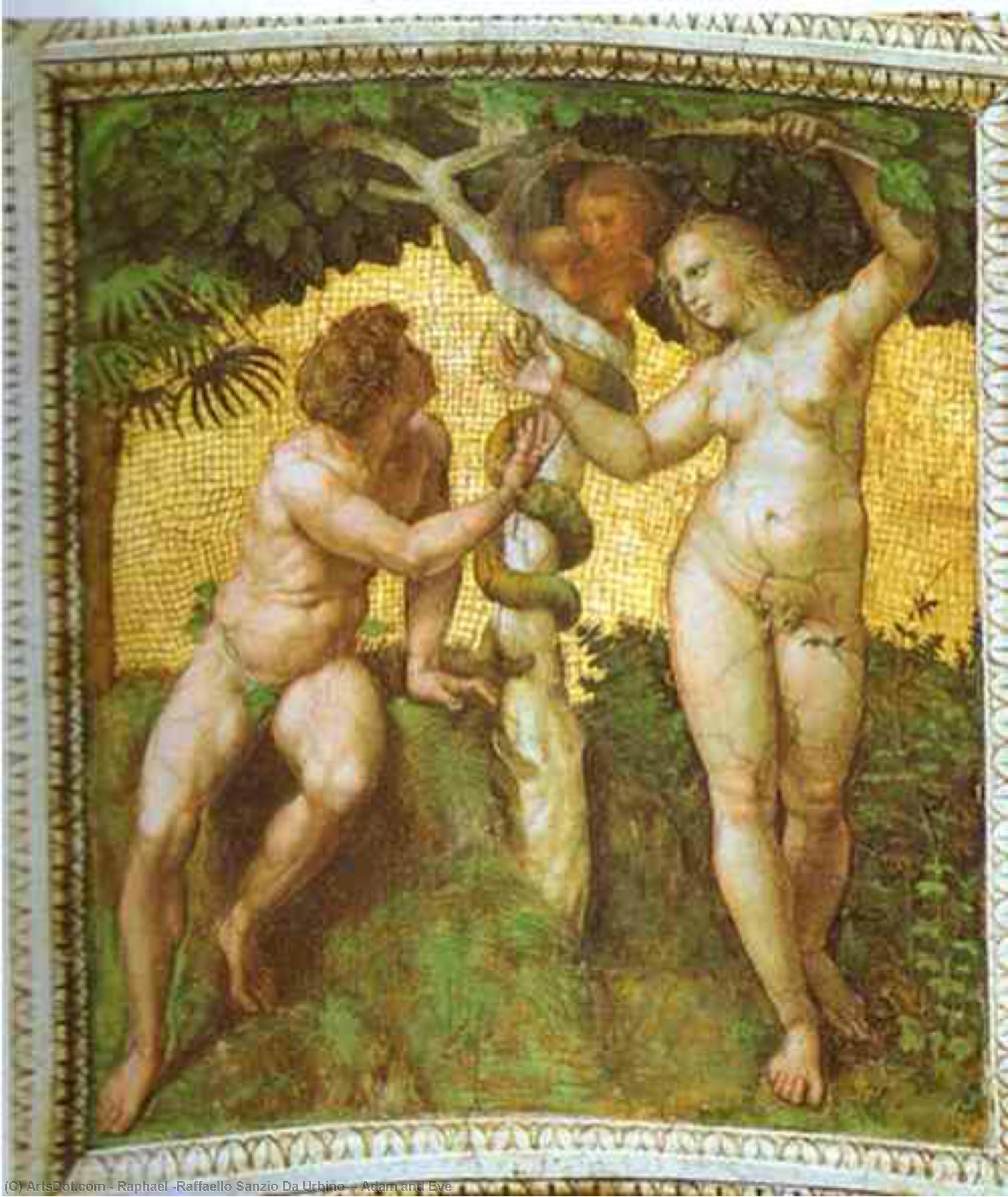 WikiOO.org - Enciclopédia das Belas Artes - Pintura, Arte por Raphael (Raffaello Sanzio Da Urbino) - Adam and Eve