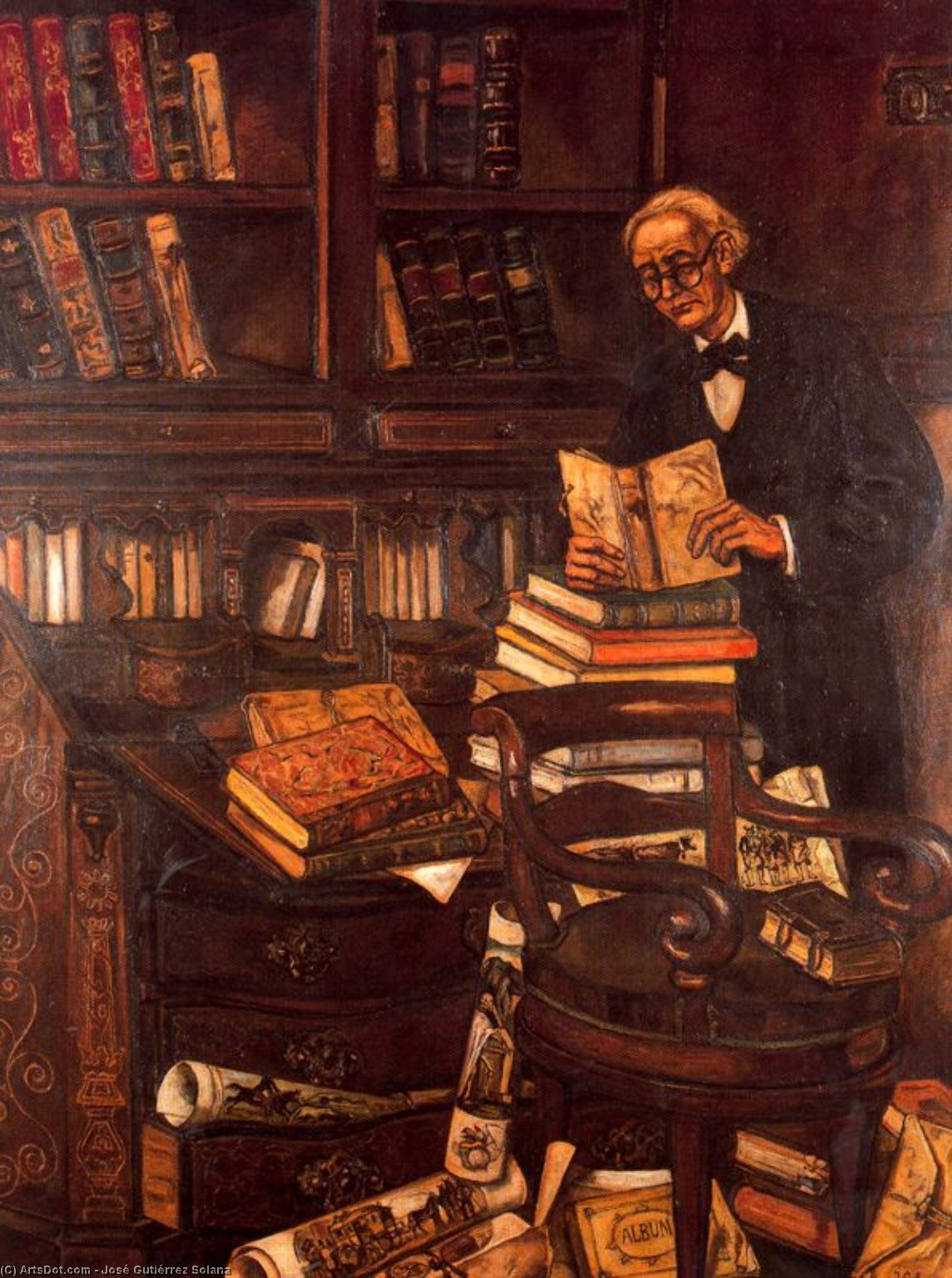 Писатели картин 19 века. Хосе Гутьеррес Солана библиофил. Библиотека картина художника 19 век.