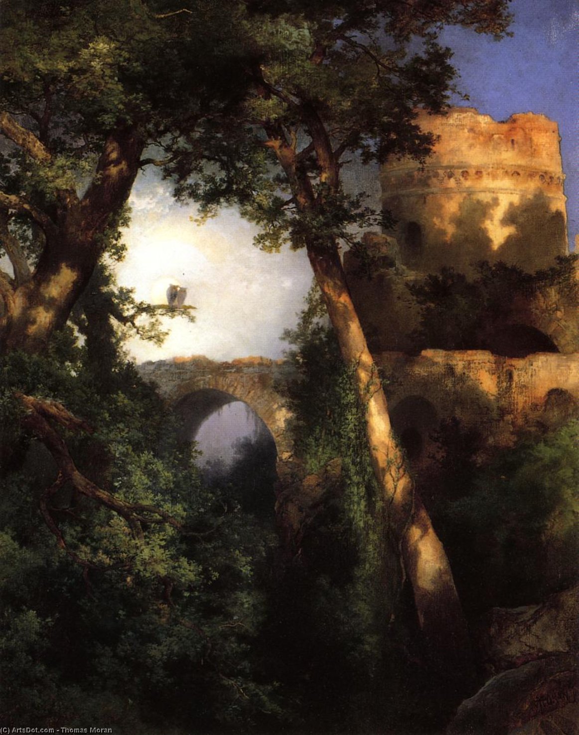 Wikioo.org - The Encyclopedia of Fine Arts - Painting, Artwork by Thomas Moran - Two Owls