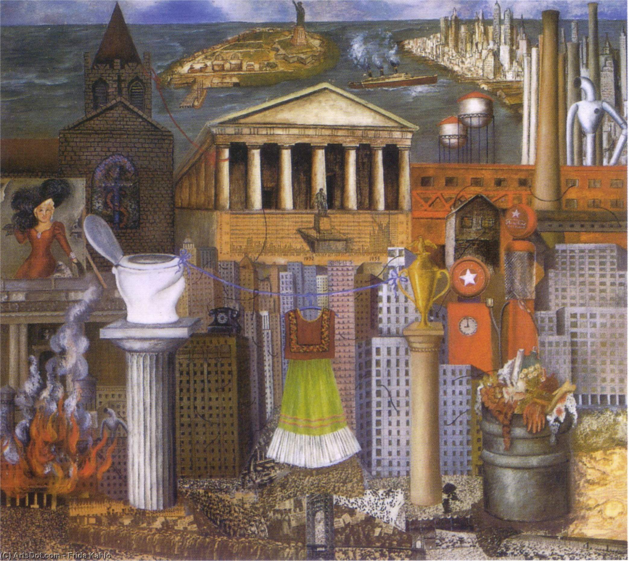 Wikioo.org - The Encyclopedia of Fine Arts - Painting, Artwork by Frida Kahlo - My Dress Hangs There