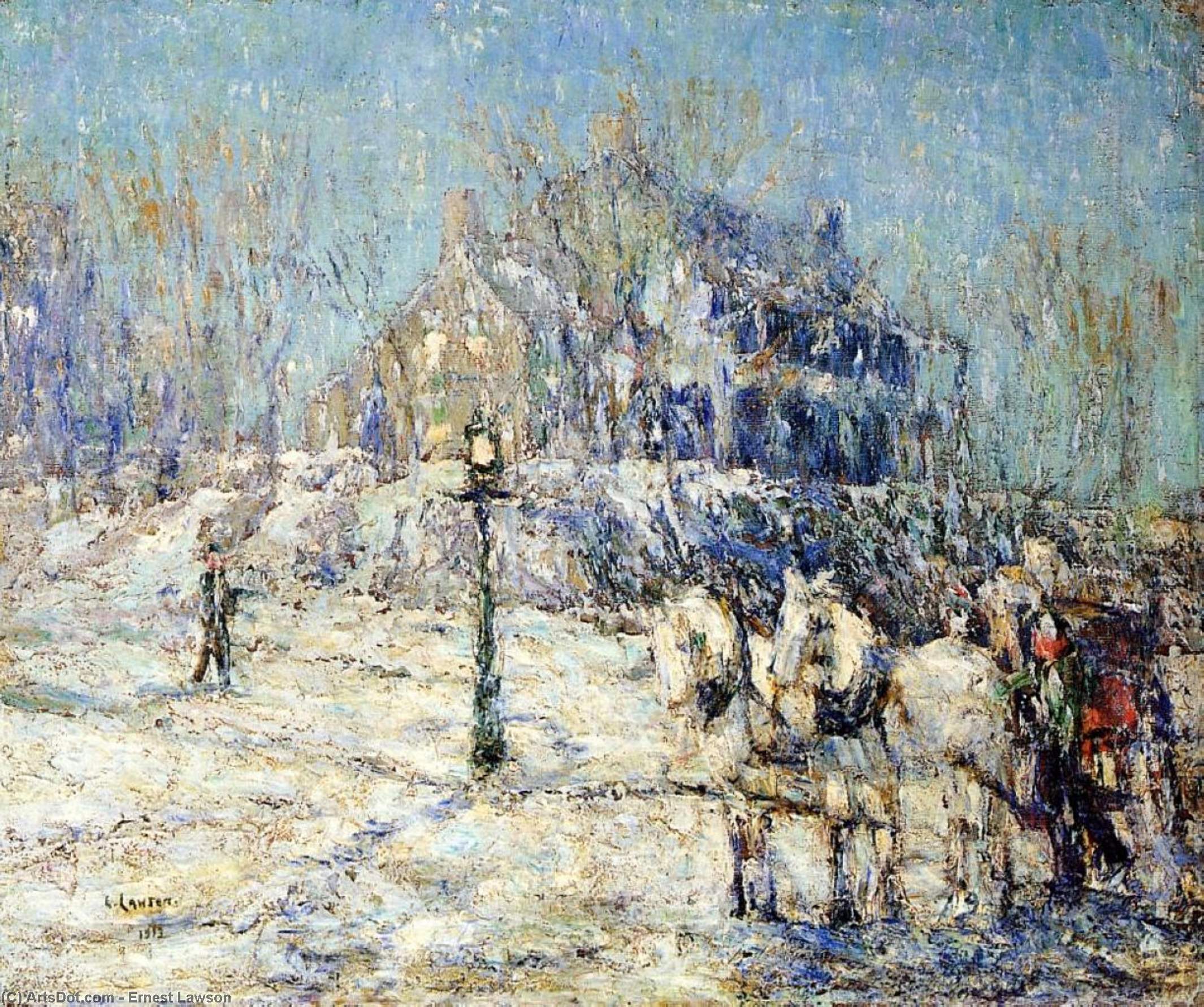 Wikioo.org - The Encyclopedia of Fine Arts - Painting, Artwork by Ernest Lawson - The Dyckman House