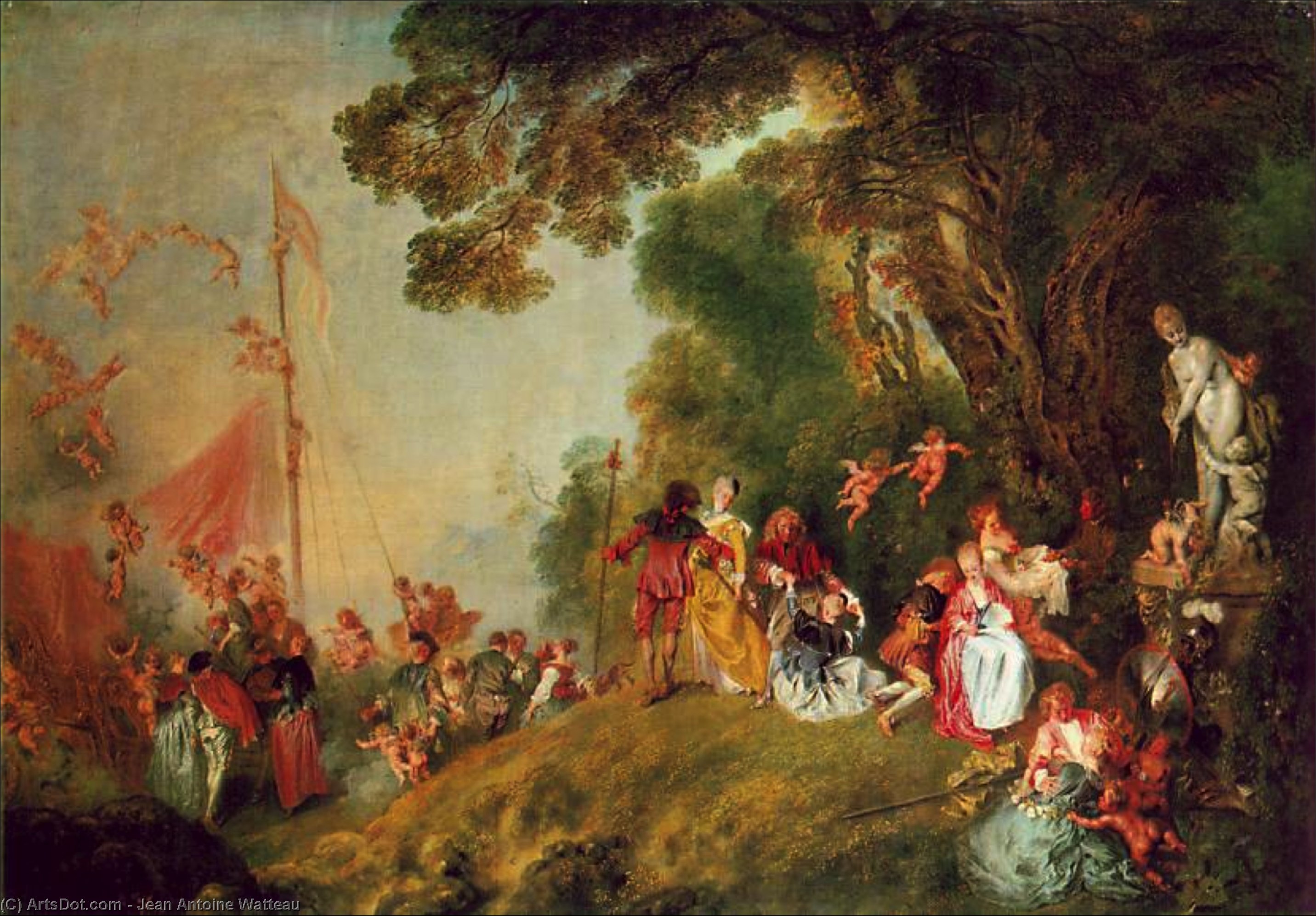 Wikioo.org - The Encyclopedia of Fine Arts - Painting, Artwork by Jean Antoine Watteau - Pilgrimage to Cythera