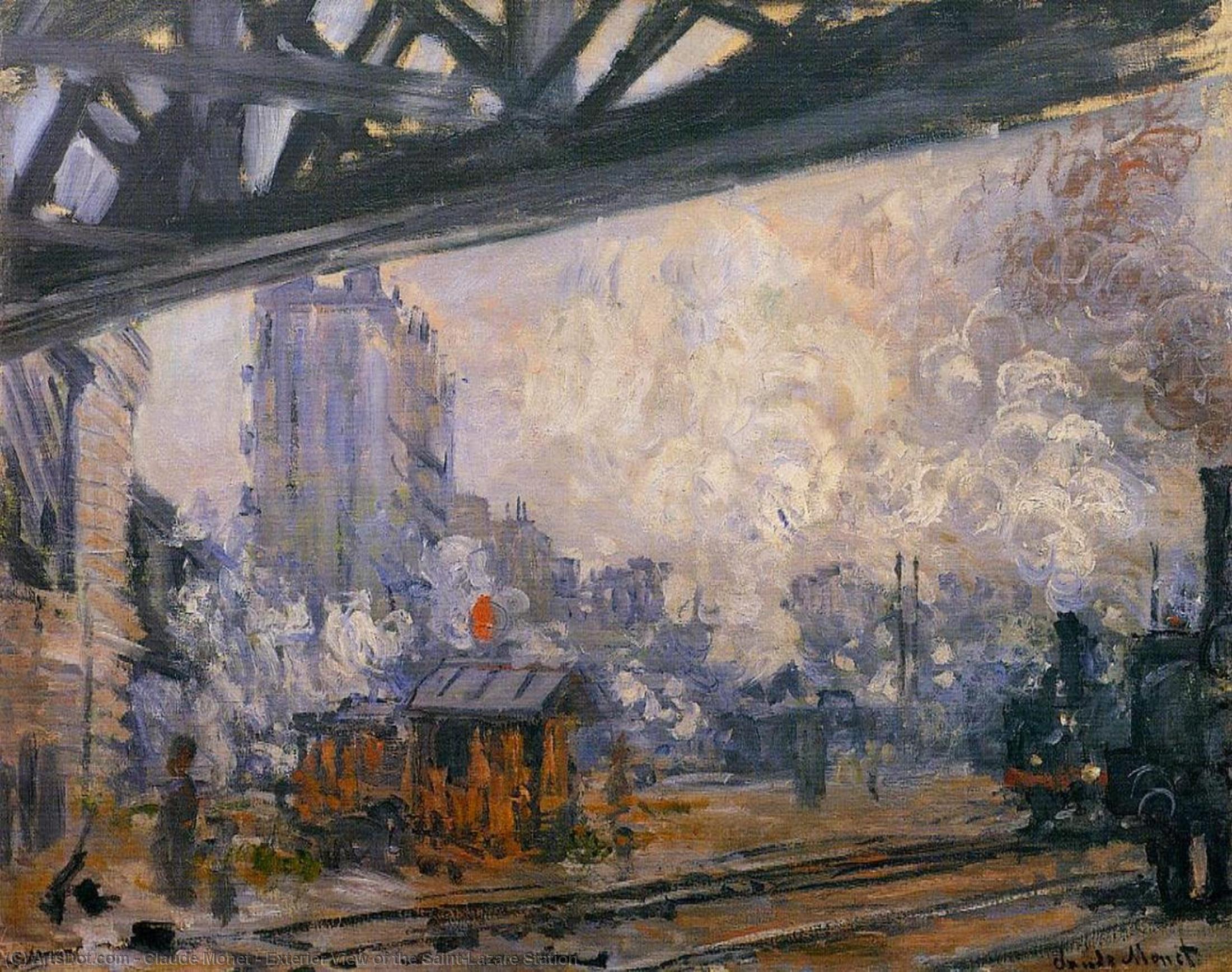Wikioo.org - The Encyclopedia of Fine Arts - Painting, Artwork by Claude Monet - Exterior View of the Saint-Lazare Station
