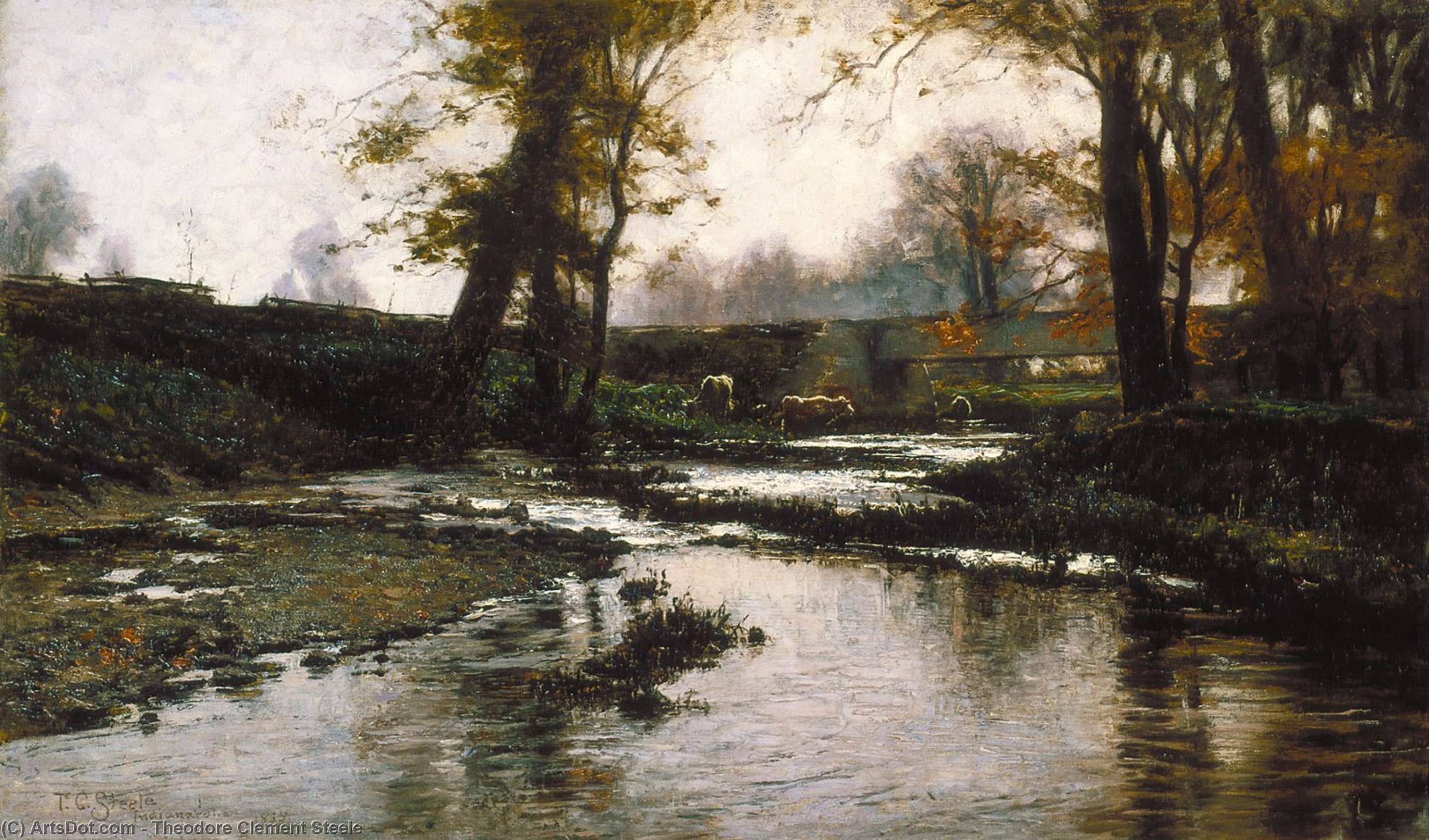 Wikioo.org - The Encyclopedia of Fine Arts - Painting, Artwork by Theodore Clement Steele - Pleasant Run