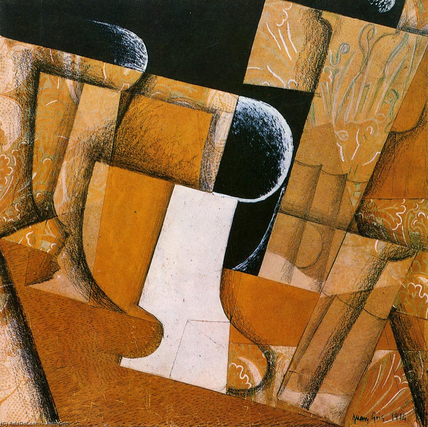 WikiOO.org - Encyclopedia of Fine Arts - Malba, Artwork Juan Gris - The Glass (also known as The Fruit Bowl)