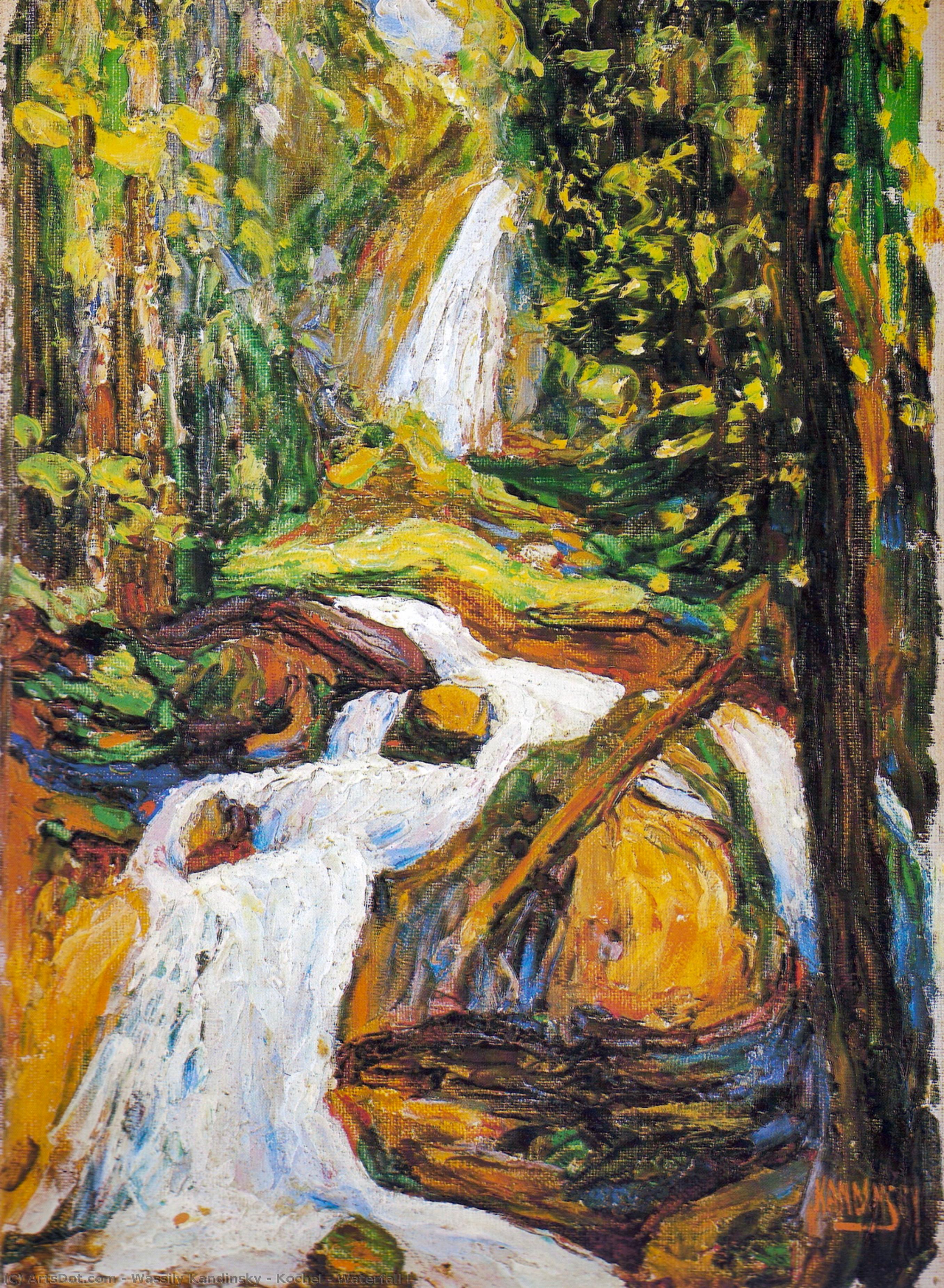 WikiOO.org - Enciklopedija likovnih umjetnosti - Slikarstvo, umjetnička djela Wassily Kandinsky - Kochel - Waterfall I