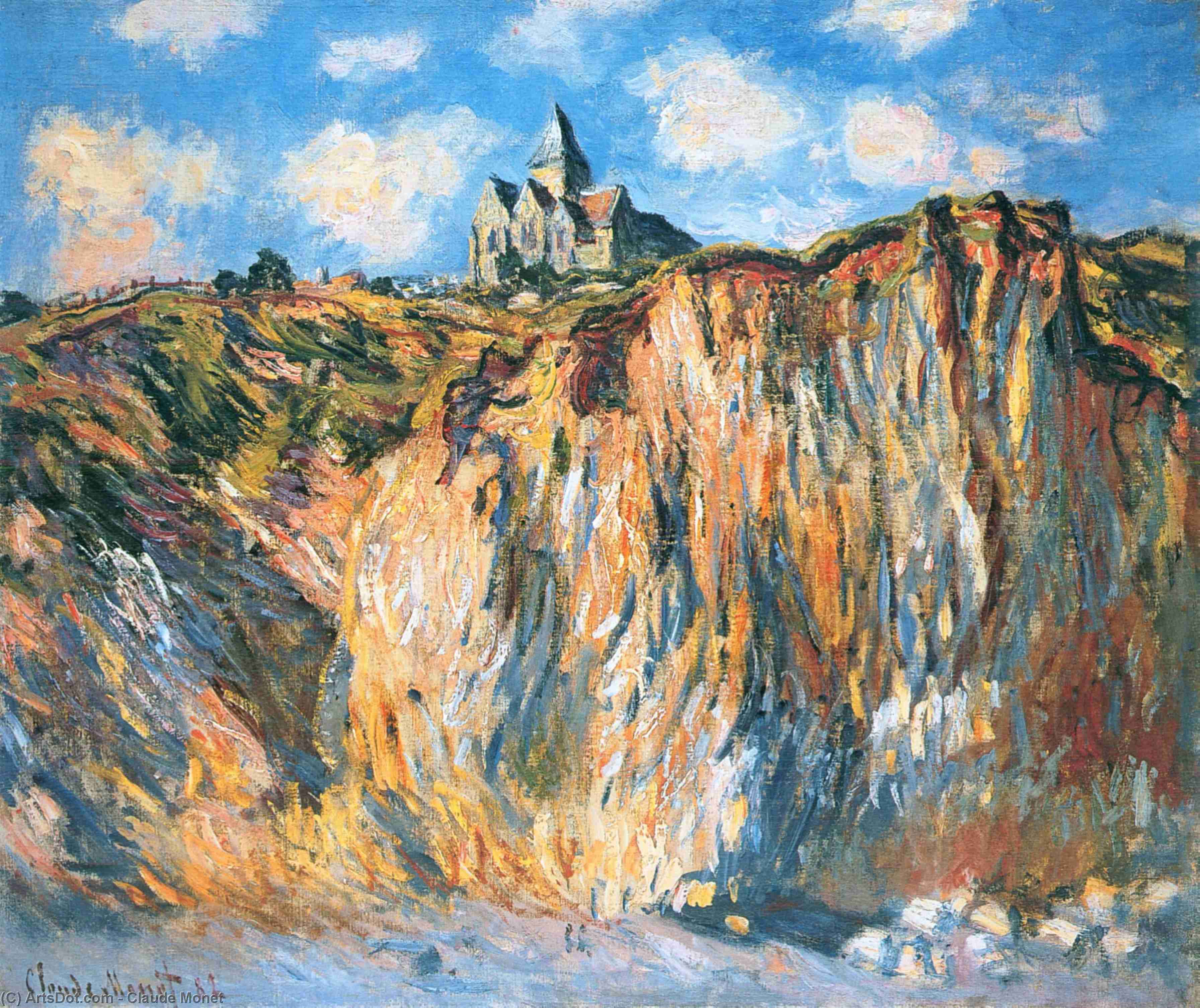 Wikioo.org - The Encyclopedia of Fine Arts - Painting, Artwork by Claude Monet - Church at Varengeville, Morning