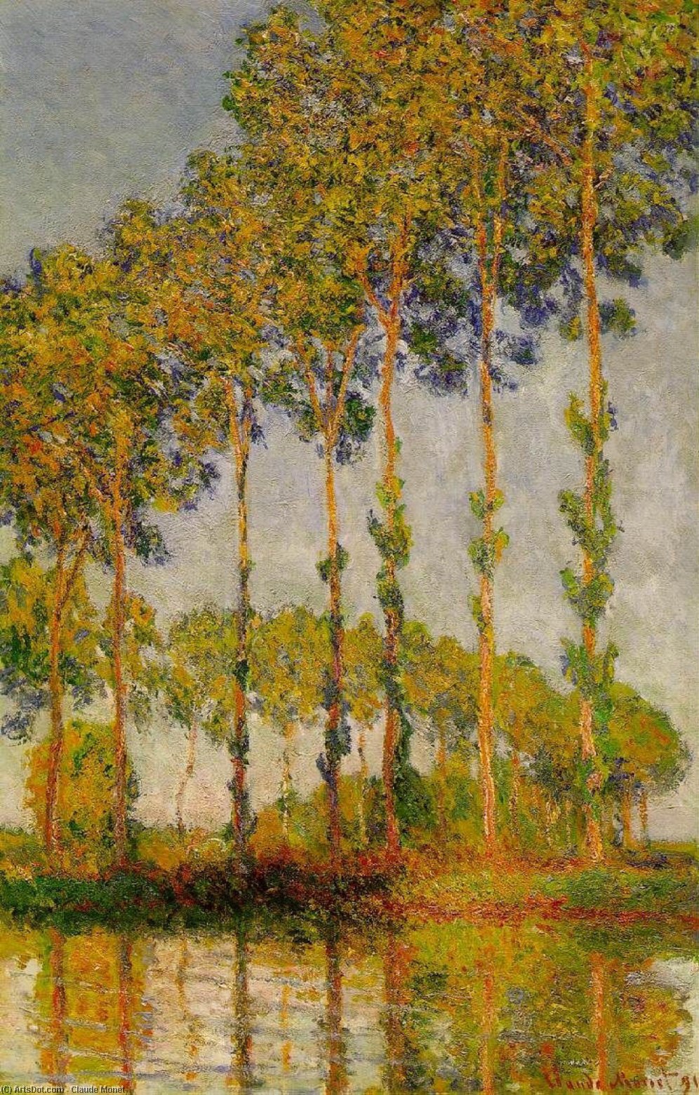  Museum Art Reproductions Poplars, Row in Autumn, 1891 by Claude Monet (1840-1926, France) | ArtsDot.com