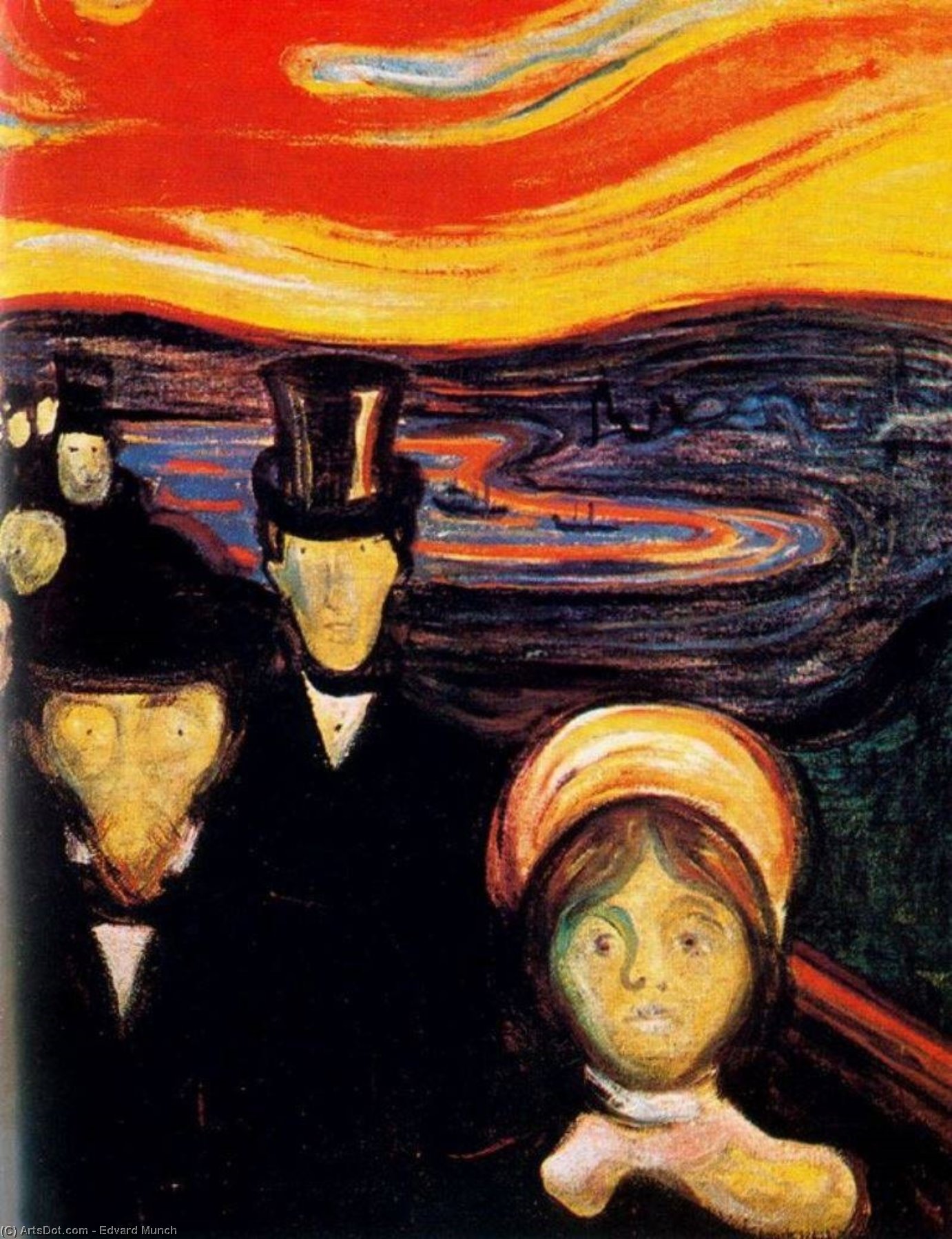 Wikioo.org - Bách khoa toàn thư về mỹ thuật - Vẽ tranh, Tác phẩm nghệ thuật Edvard Munch - Anxiety