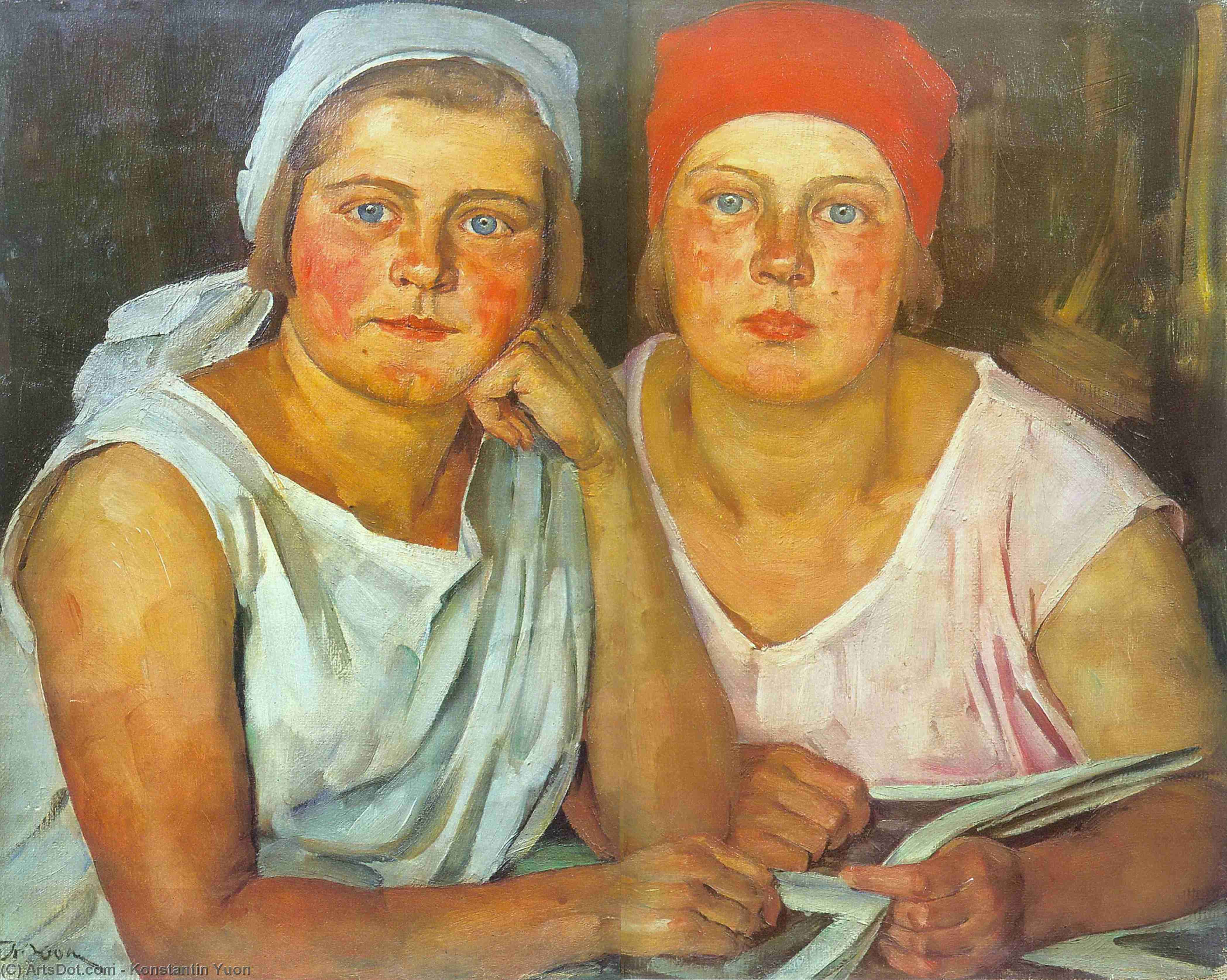 Советские художники произведения. Юон Комсомолки 1926.