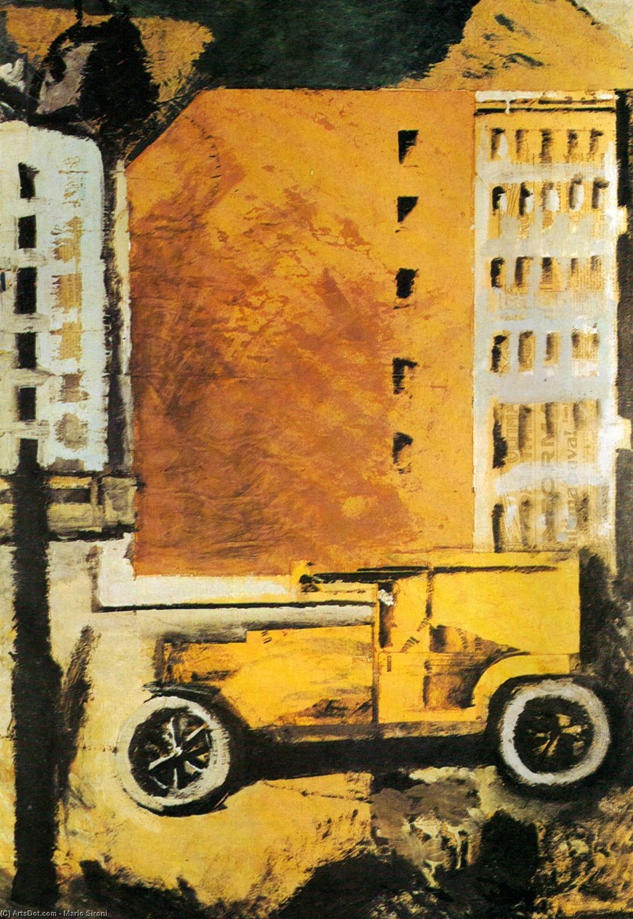 Wikioo.org – La Enciclopedia de las Bellas Artes - Pintura, Obras de arte de Mario Sironi - el amarillo camión