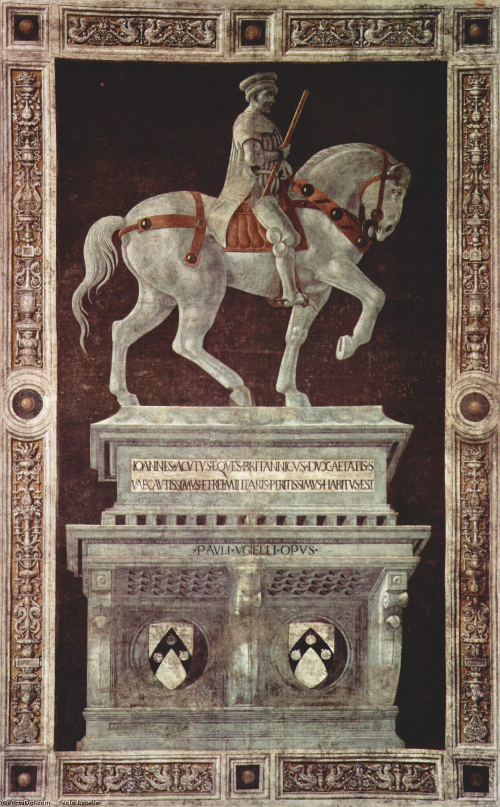 Wikioo.org - The Encyclopedia of Fine Arts - Painting, Artwork by Paolo Uccello - Equestrian Monument of Sir John Hawkwood