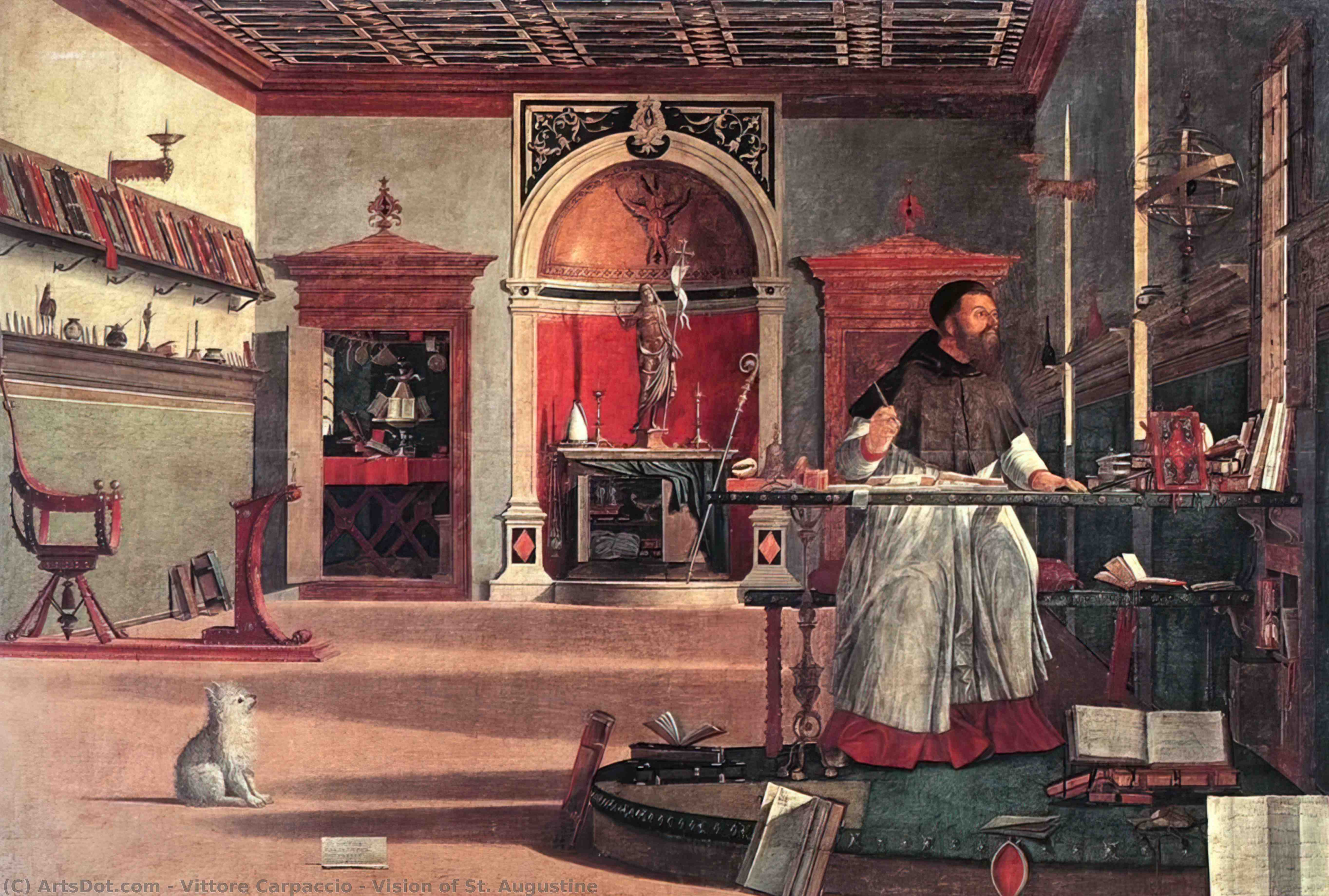 Wikoo.org - موسوعة الفنون الجميلة - اللوحة، العمل الفني Vittore Carpaccio - Vision of St. Augustine
