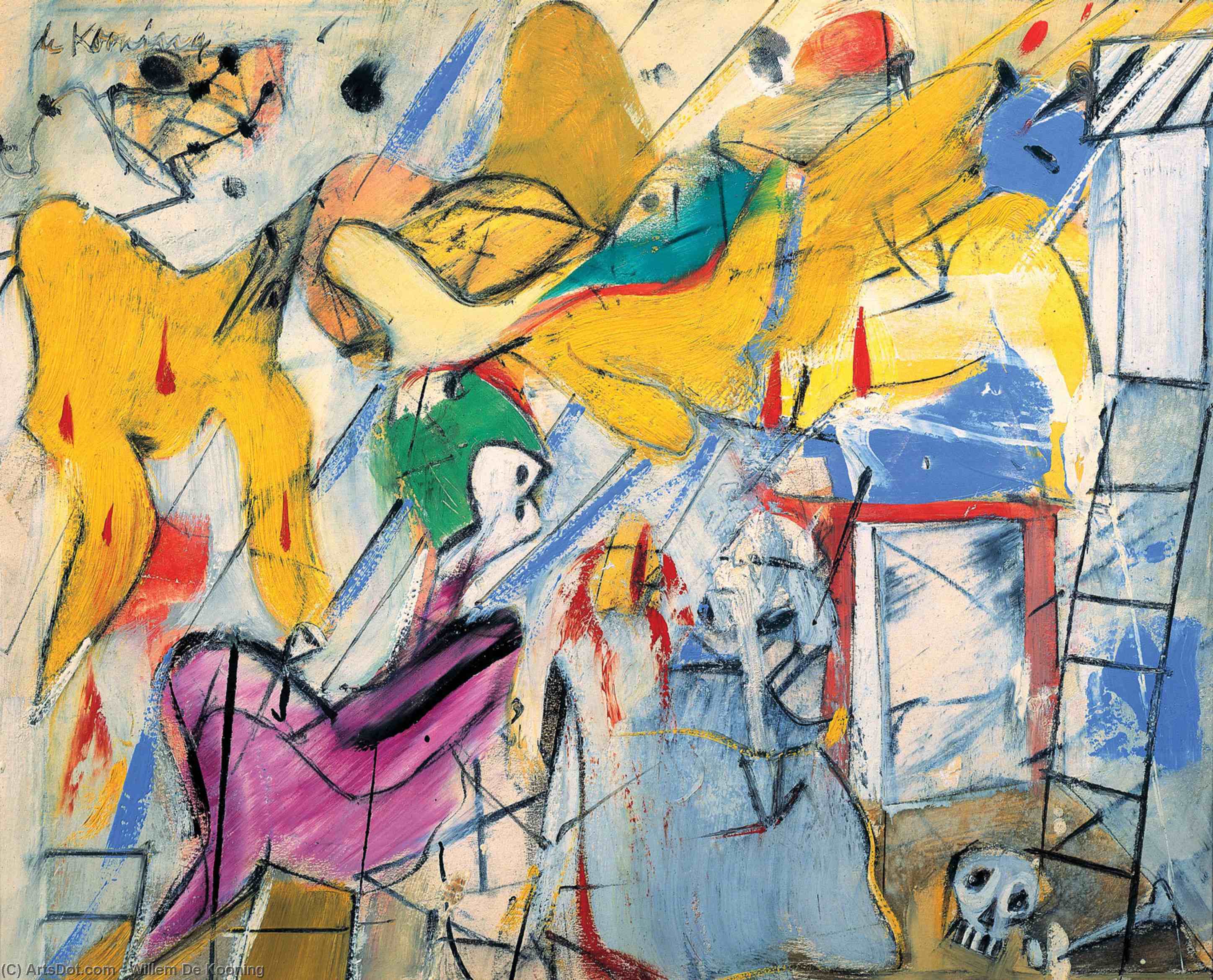 Wikioo.org - The Encyclopedia of Fine Arts - Painting, Artwork by Willem De Kooning - Abstraction