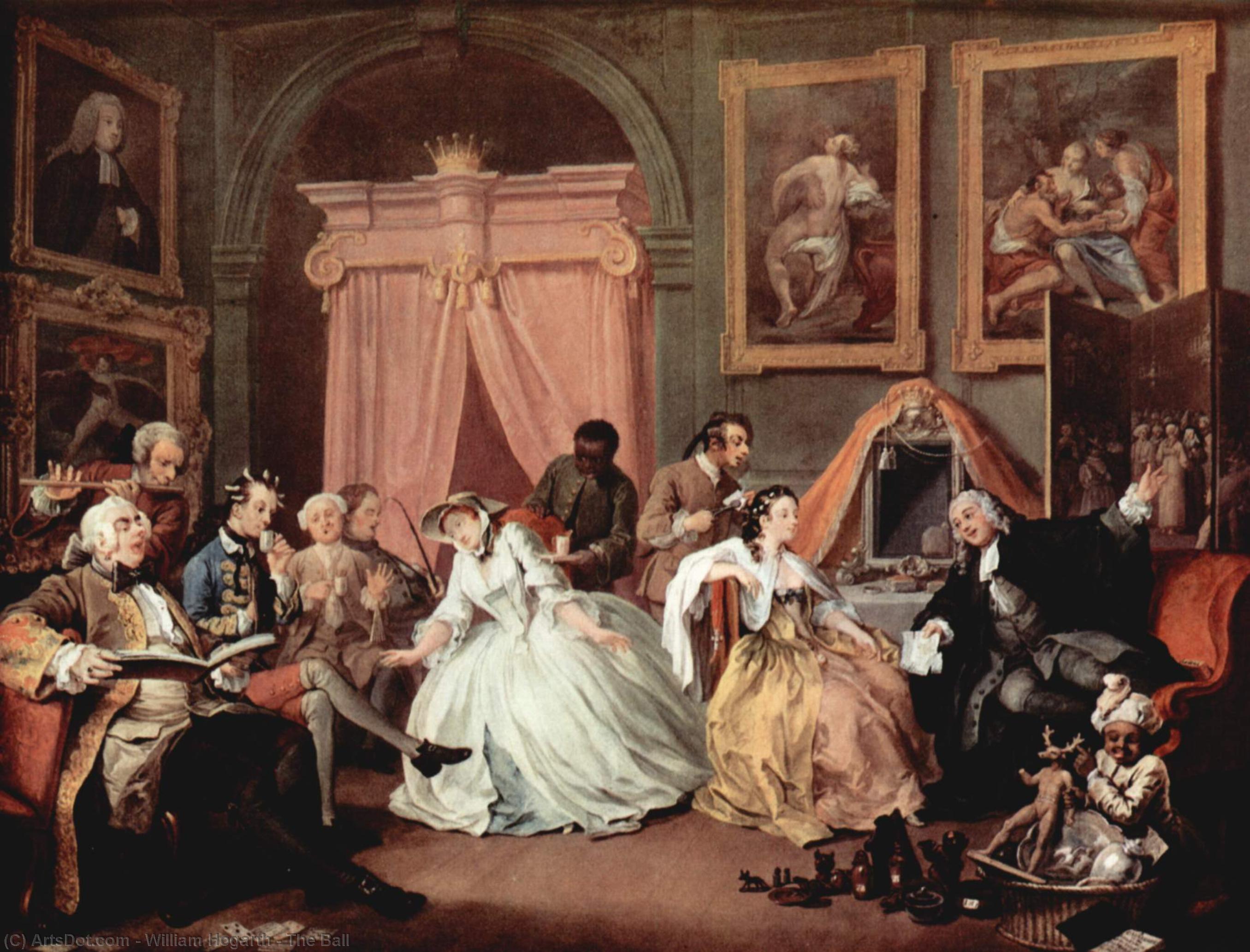 Wikioo.org - The Encyclopedia of Fine Arts - Painting, Artwork by William Hogarth - The Ball