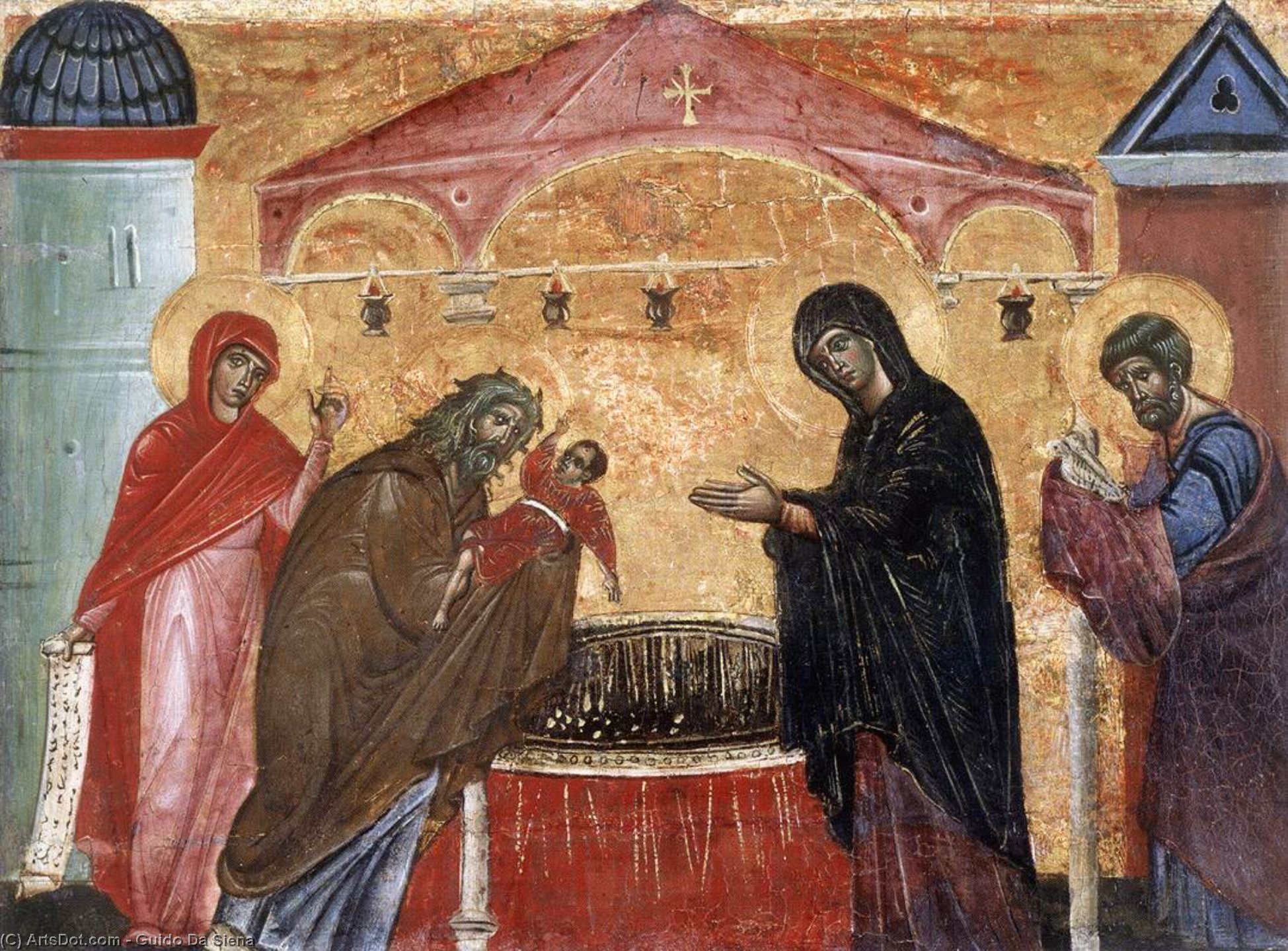WikiOO.org - Encyclopedia of Fine Arts - Lukisan, Artwork Guido Da Siena - Presentation of Jesus at the Temple