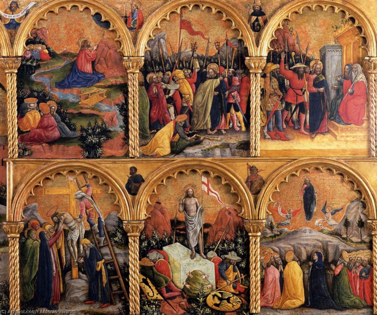 Wikioo.org - The Encyclopedia of Fine Arts - Painting, Artwork by Antonio Vivarini - Passion Polyptych (detail)