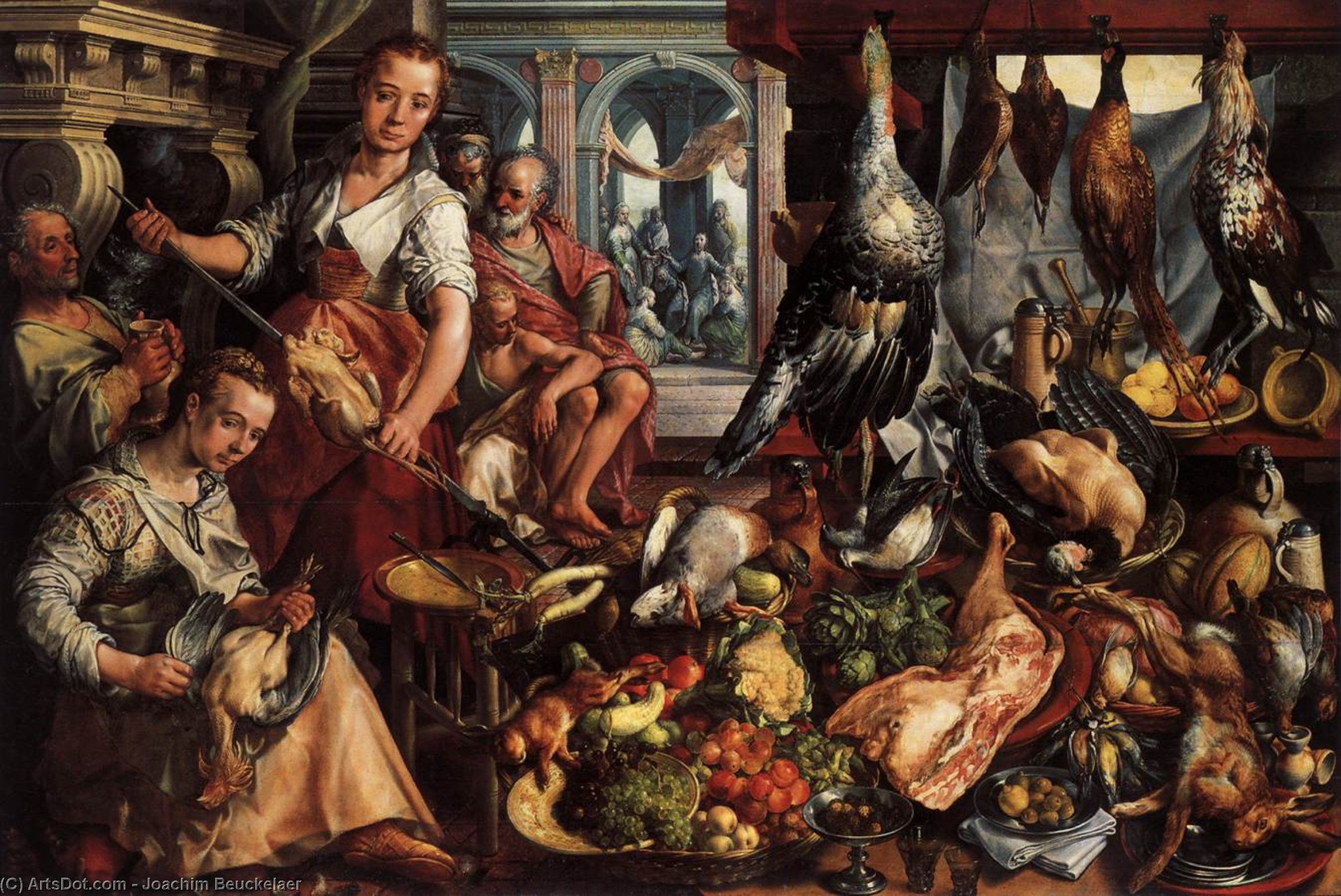 Wikioo.org - The Encyclopedia of Fine Arts - Painting, Artwork by Joachim Beuckelaer - The Well-Stocked Kitchen