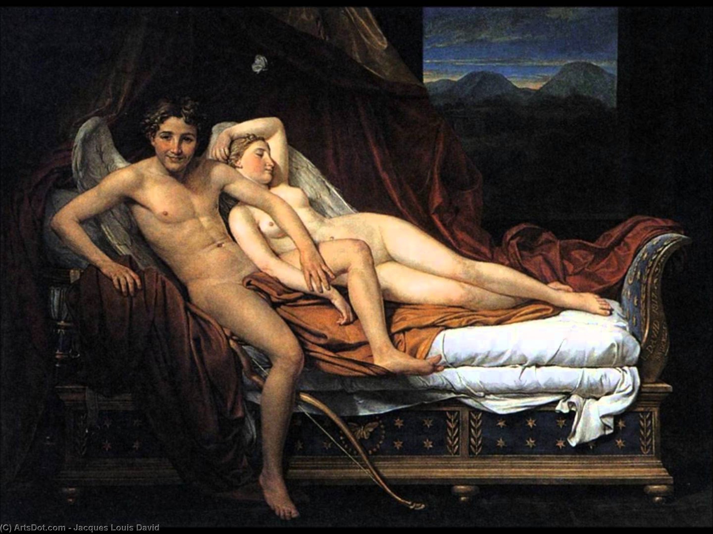 Wikioo.org - The Encyclopedia of Fine Arts - Painting, Artwork by Jacques Louis David - Cupid and Psyche