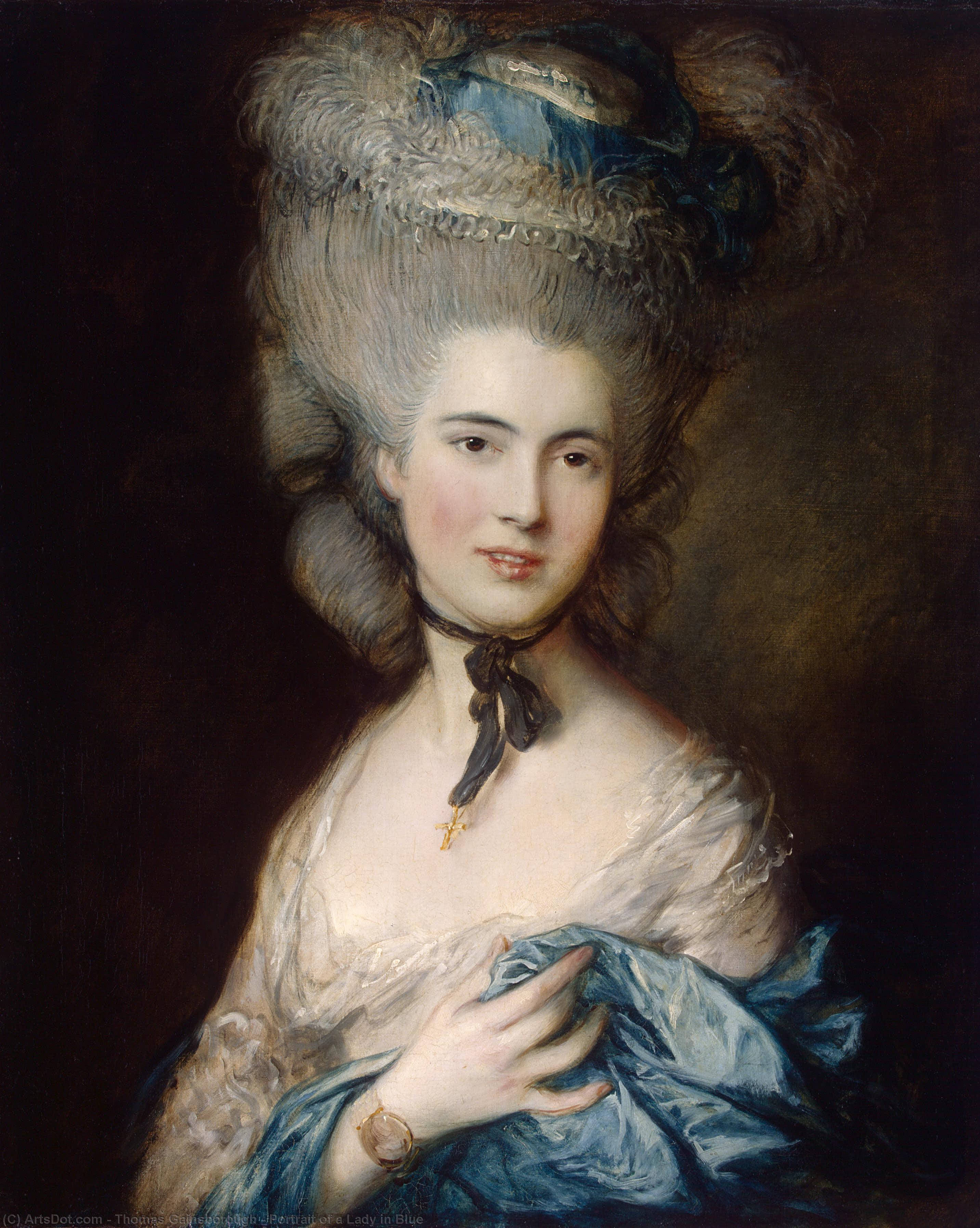 Wikioo.org - The Encyclopedia of Fine Arts - Painting, Artwork by Thomas Gainsborough - Portrait of a Lady in Blue