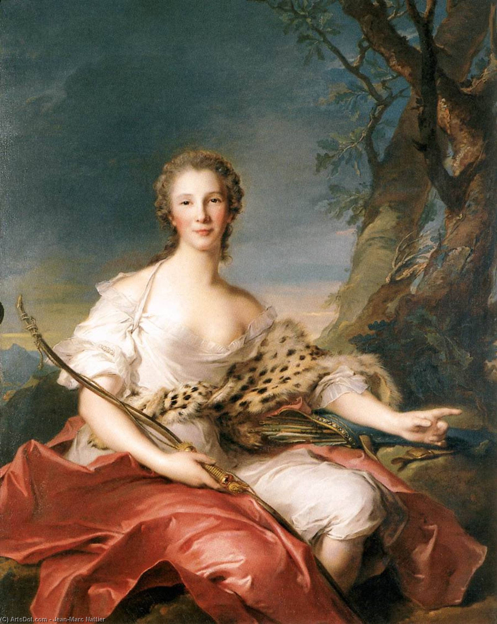 Wikioo.org - The Encyclopedia of Fine Arts - Painting, Artwork by Jean-Marc Nattier - Madame Bouret as Diana